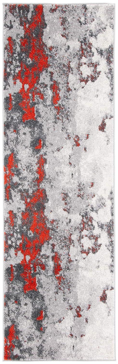 Adirondack ADR134 Machine Made Indoor Runner - Orange/Grey - 2'-6"x12' - Safavieh