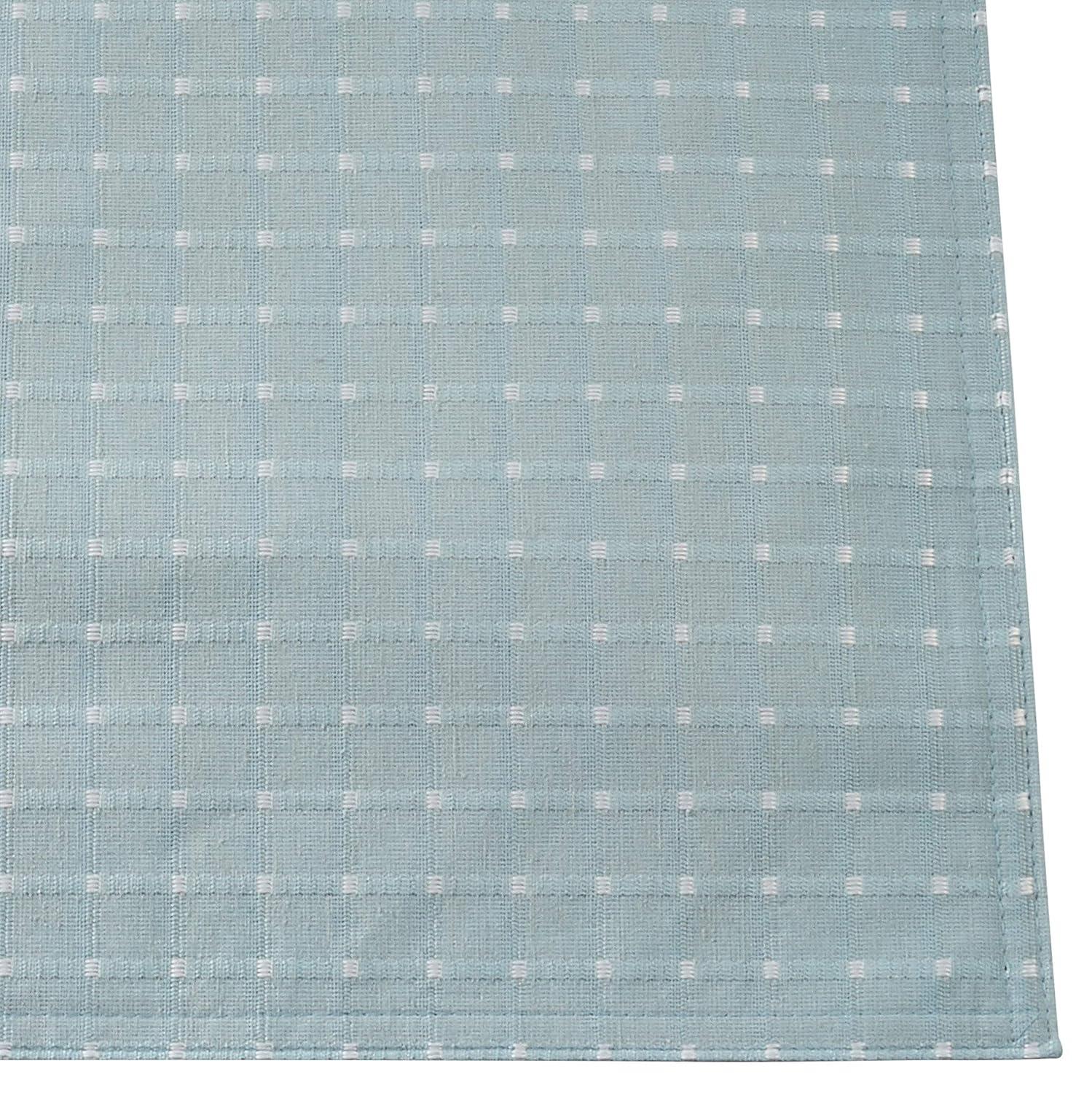 Saro Lifestyle Table Runner With Stitched Line Design, Aqua, 16" x 54"