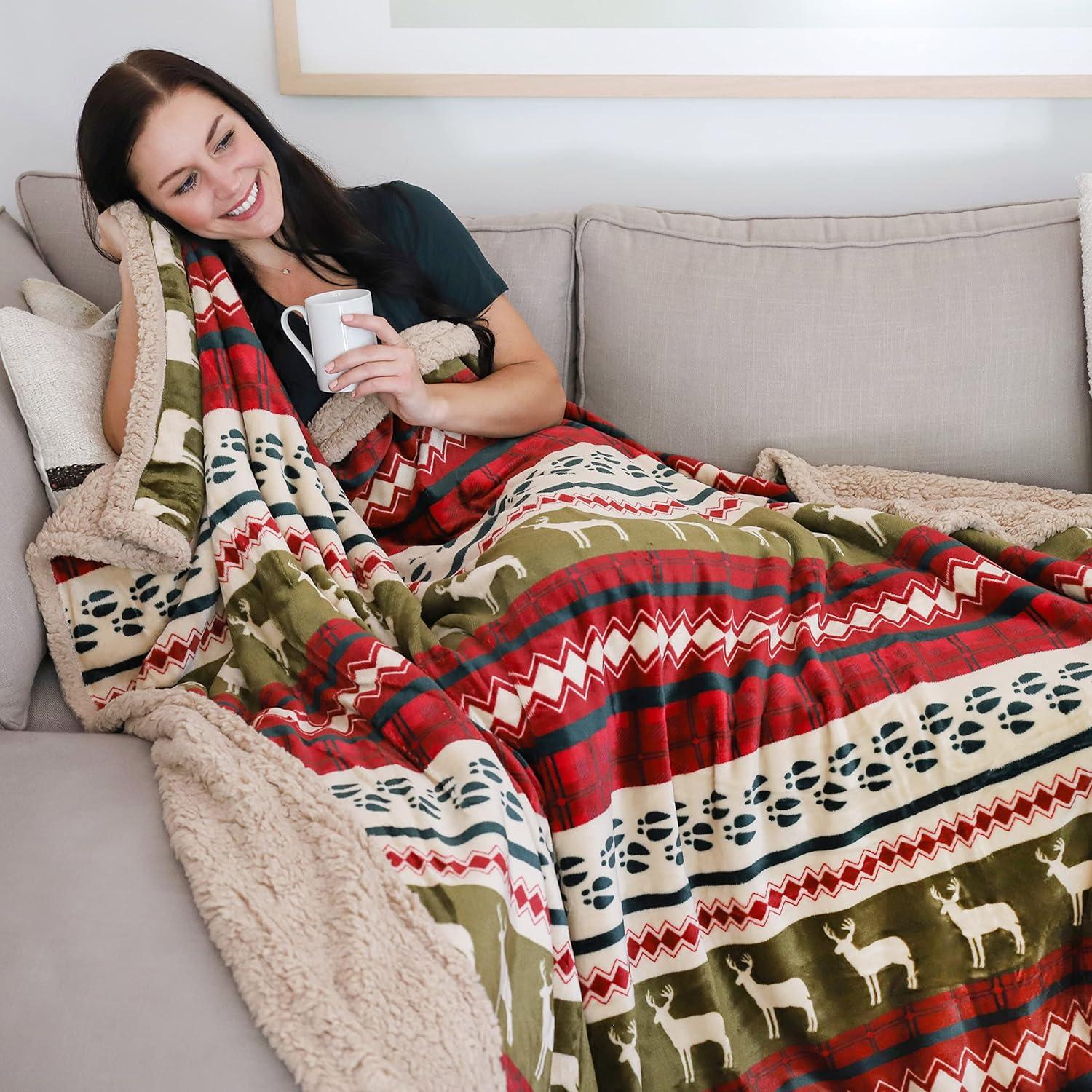 Catalonia Snowman Blanket, Christmas Sherpa Fleece Throw, Blanket For Couch And Bed,Soft,Thick, Fluffy,Warm