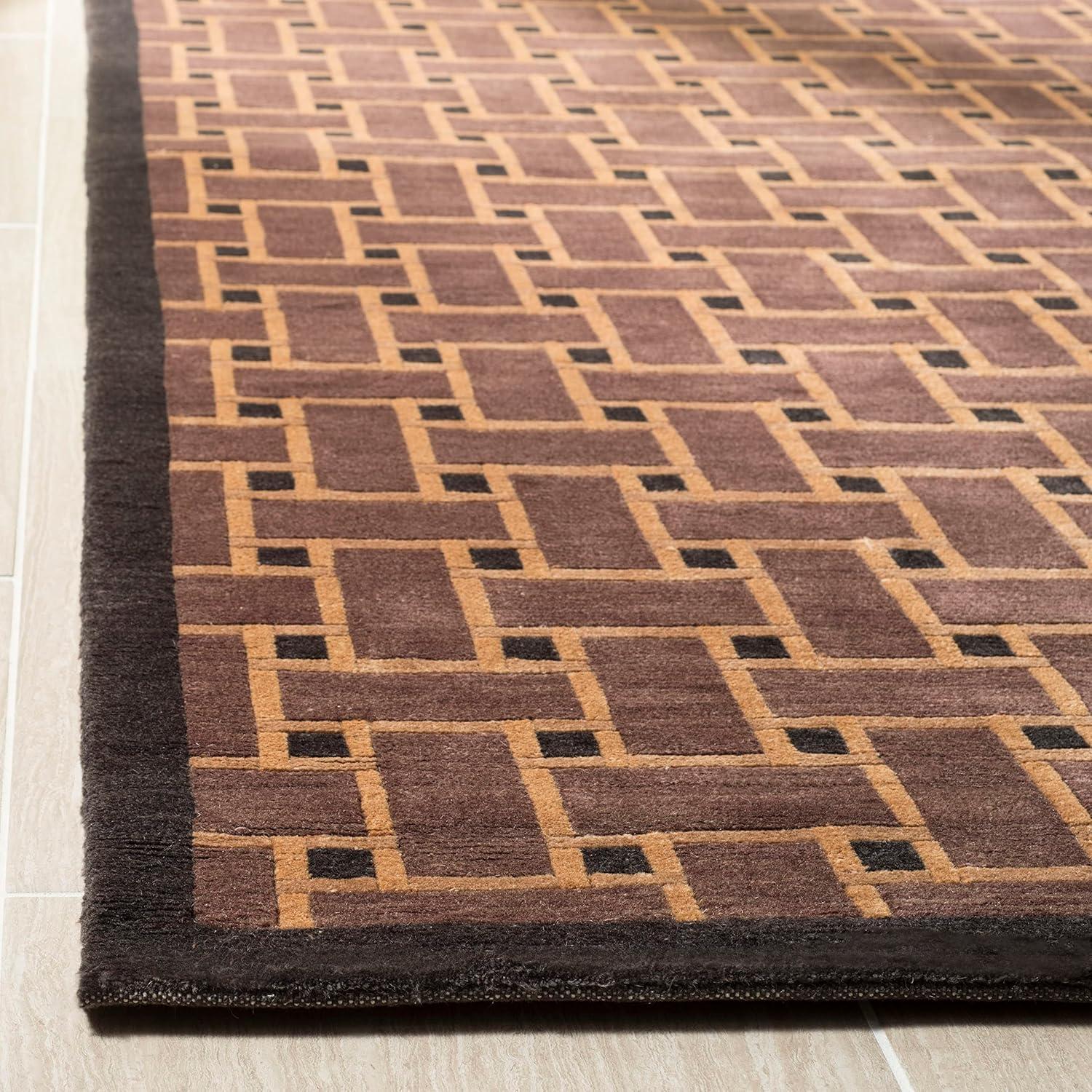 Safavieh Tibetan Hand Knotted Wool Pile Geometric Rug