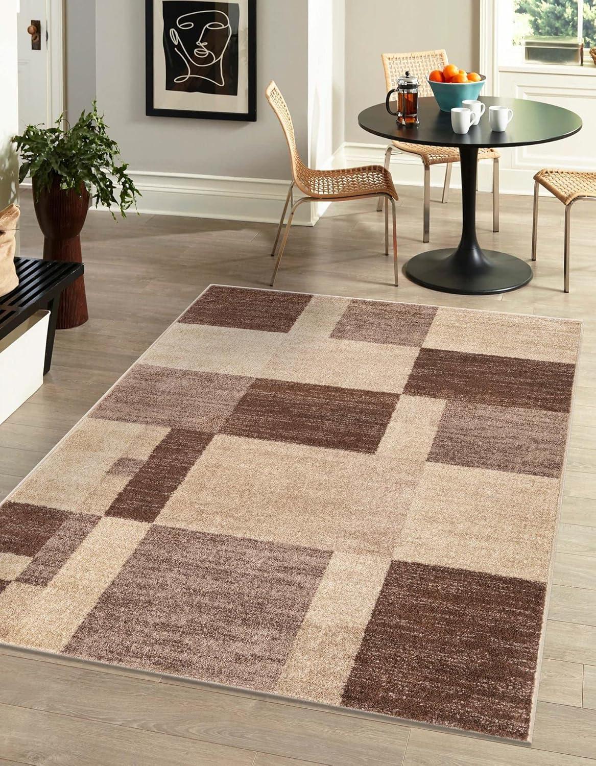 Unique Loom Autumn Collection Area Rug - Providence (5' 1" x 8' Rectangle Light Brown/Brown)