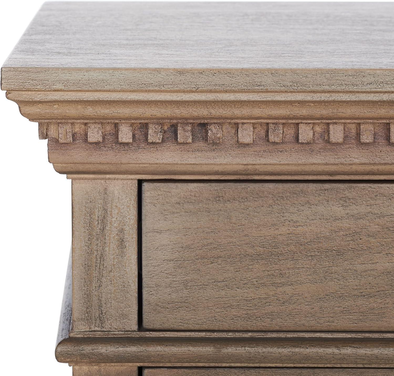 SAFAVIEH Couture Home Collection Allisyn Light Brown 3-Drawer Wood Nightstand Table (Fully Assembled)