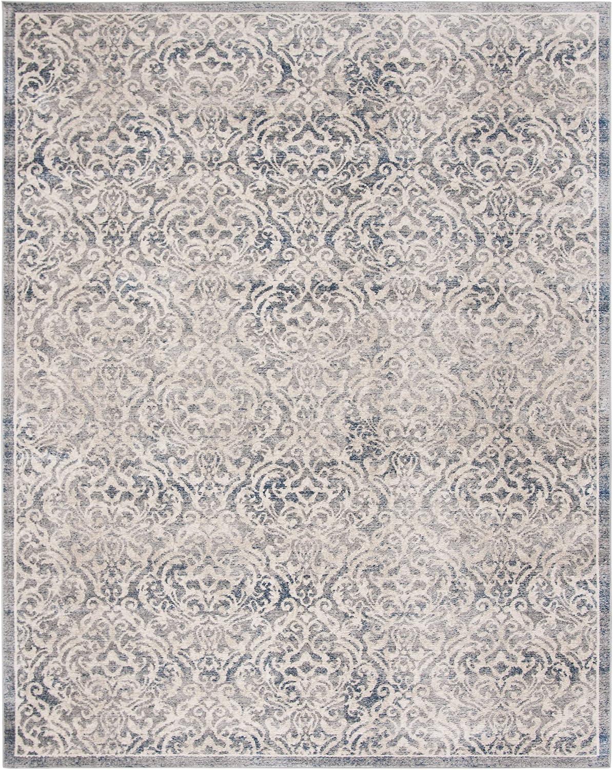 SAFAVIEH Brentwood Dilara Damask Area Rug, 8' x 10', Light Grey/Blue