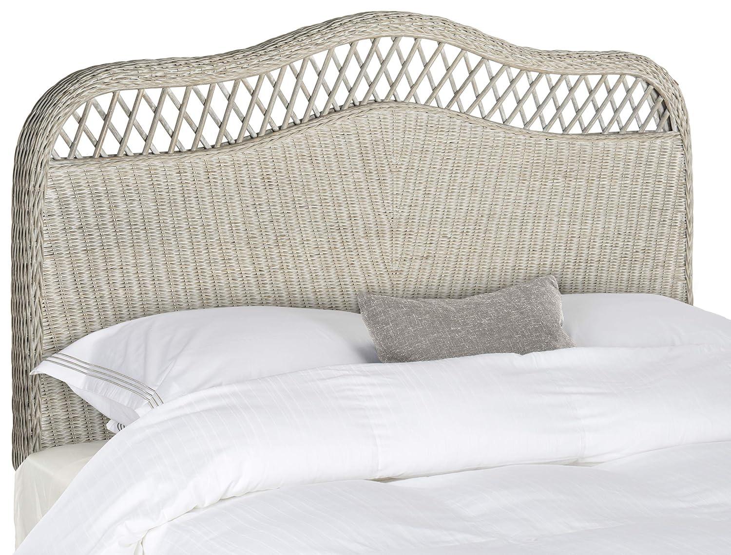 SAFAVIEH Sephina Rustic Coastal Rattan Headboard, Full, Antique Grey