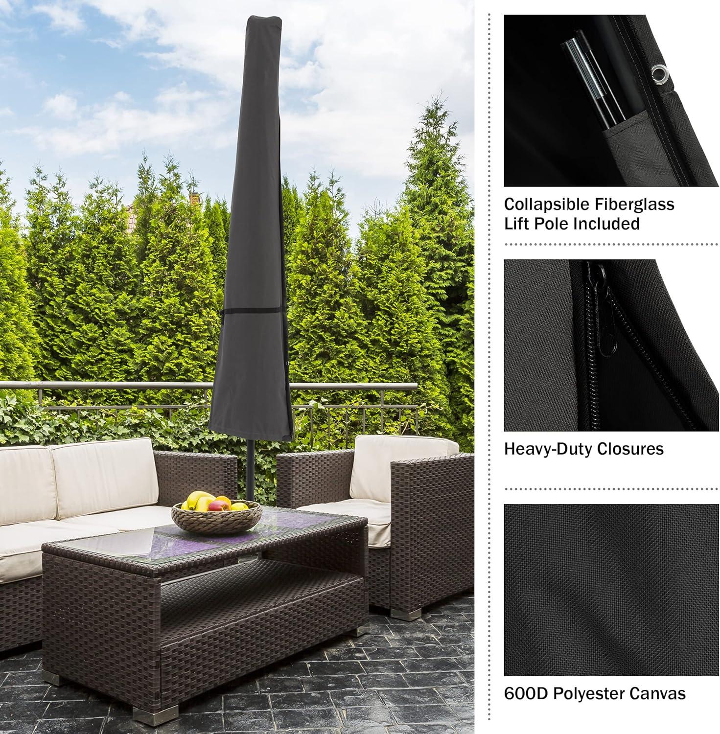 Nature Spring Patio Umbrella Cover – Heavy-Duty Waterproof Protection for Market Umbrellas