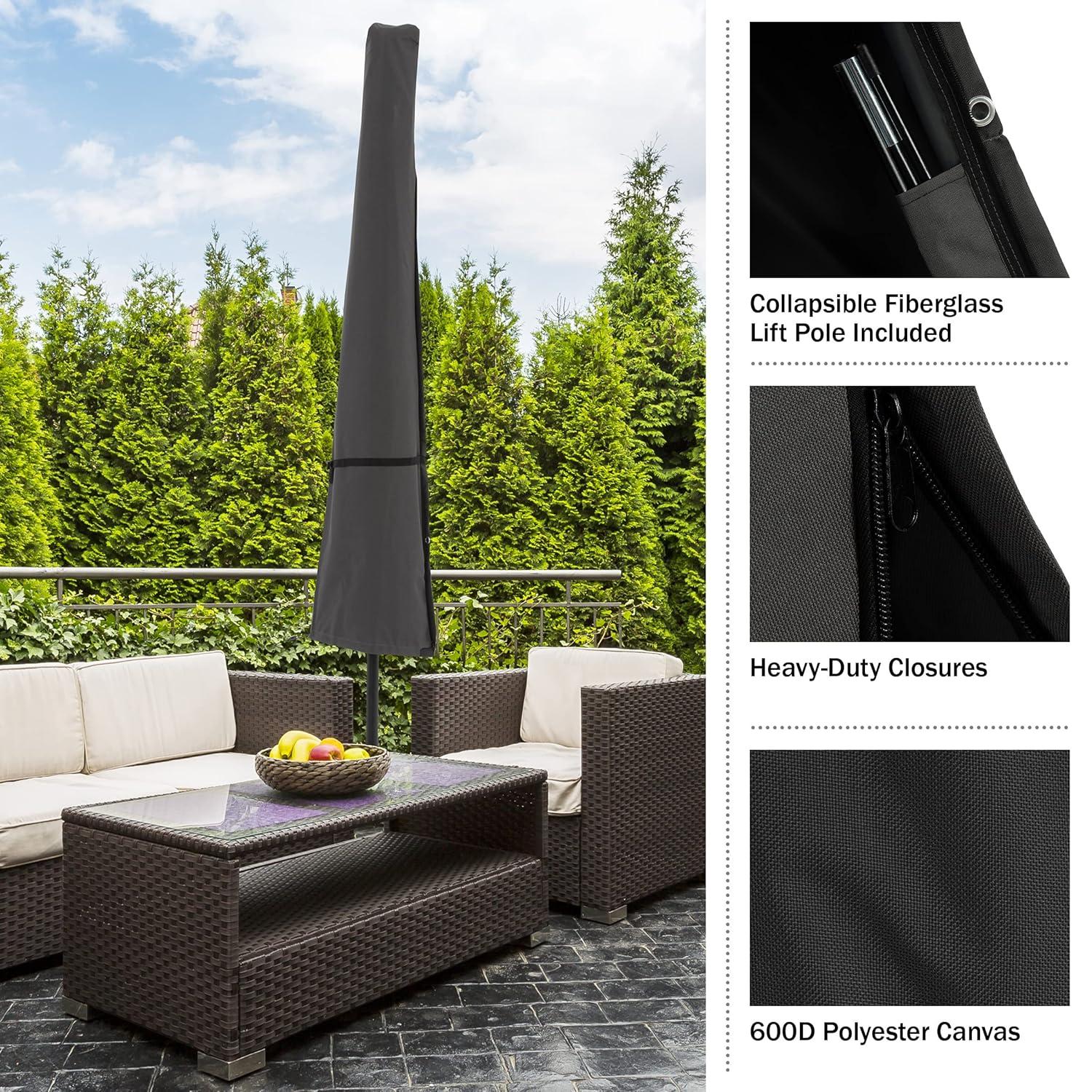 Nature Spring Patio Umbrella Cover – Heavy-Duty Waterproof Protection for Market Umbrellas