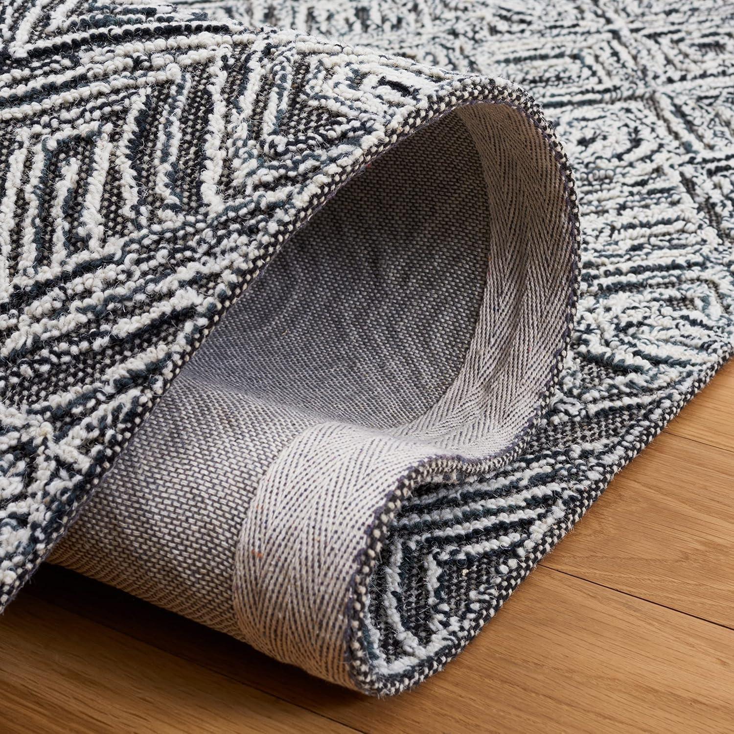 Textural TXT201 Hand Tufted Indoor Area Rug - Black/Ivory - 6'x6' - Safavieh