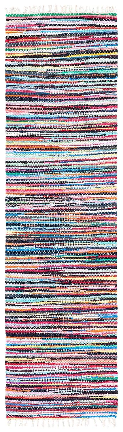 Rag Rug RAR128 Hand Woven Indoor Runner Rug - Multi - 2'3"x12' - Safavieh.