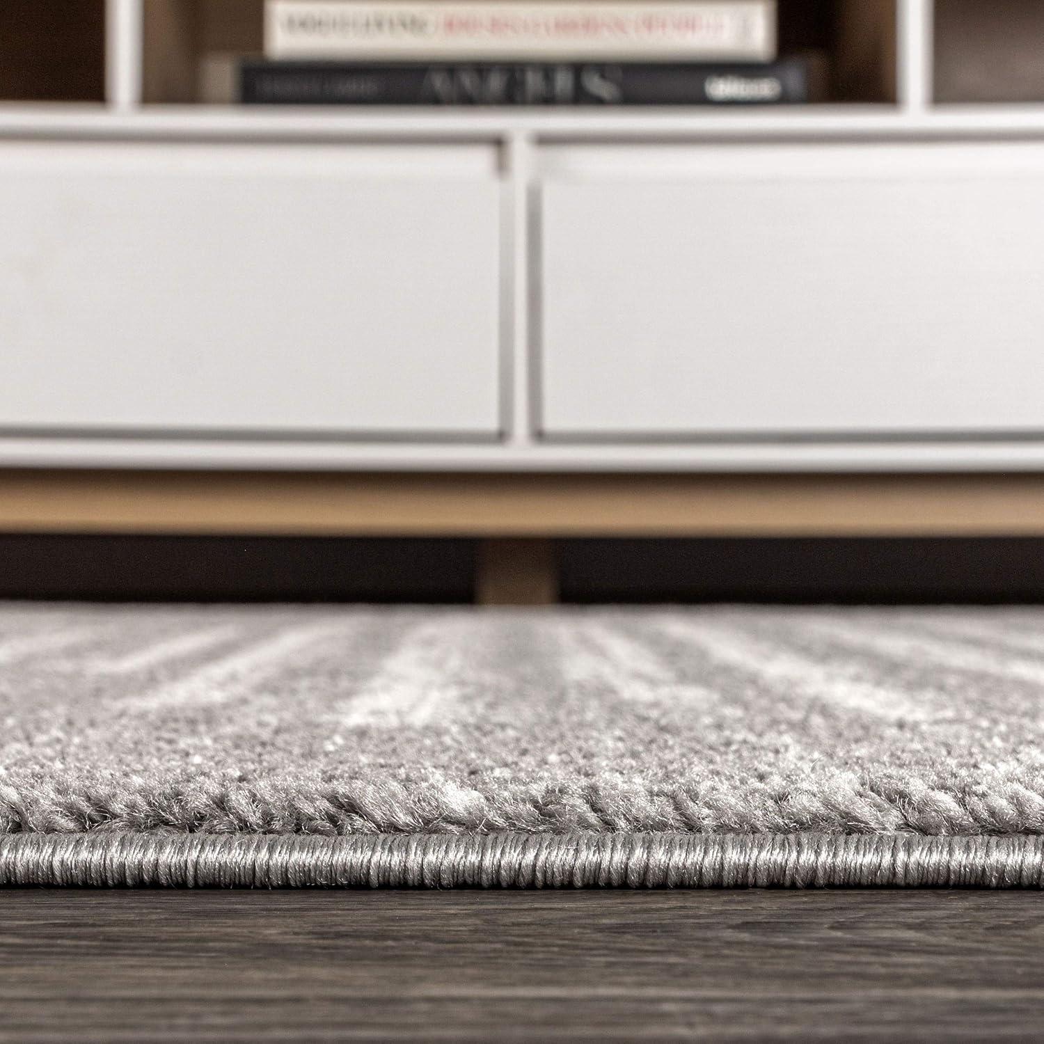 2'x8' Aya Berber Stripe Geometric Runner Rug, Gray/Cream - JONATHAN Y