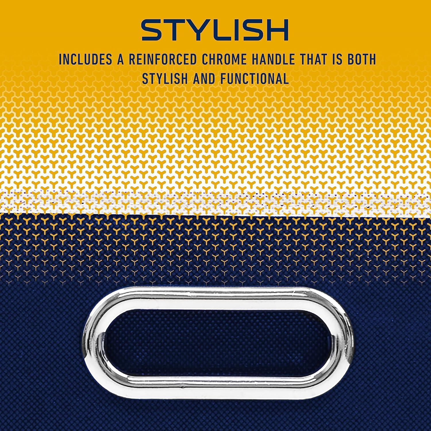 West Virginia University Navy Blue Cotton Fabric Storage Cube