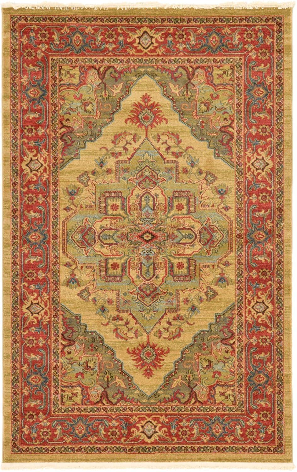 Unique Loom 5' 1 x 8' 0 Tan Sahand Arsaces Area Rug