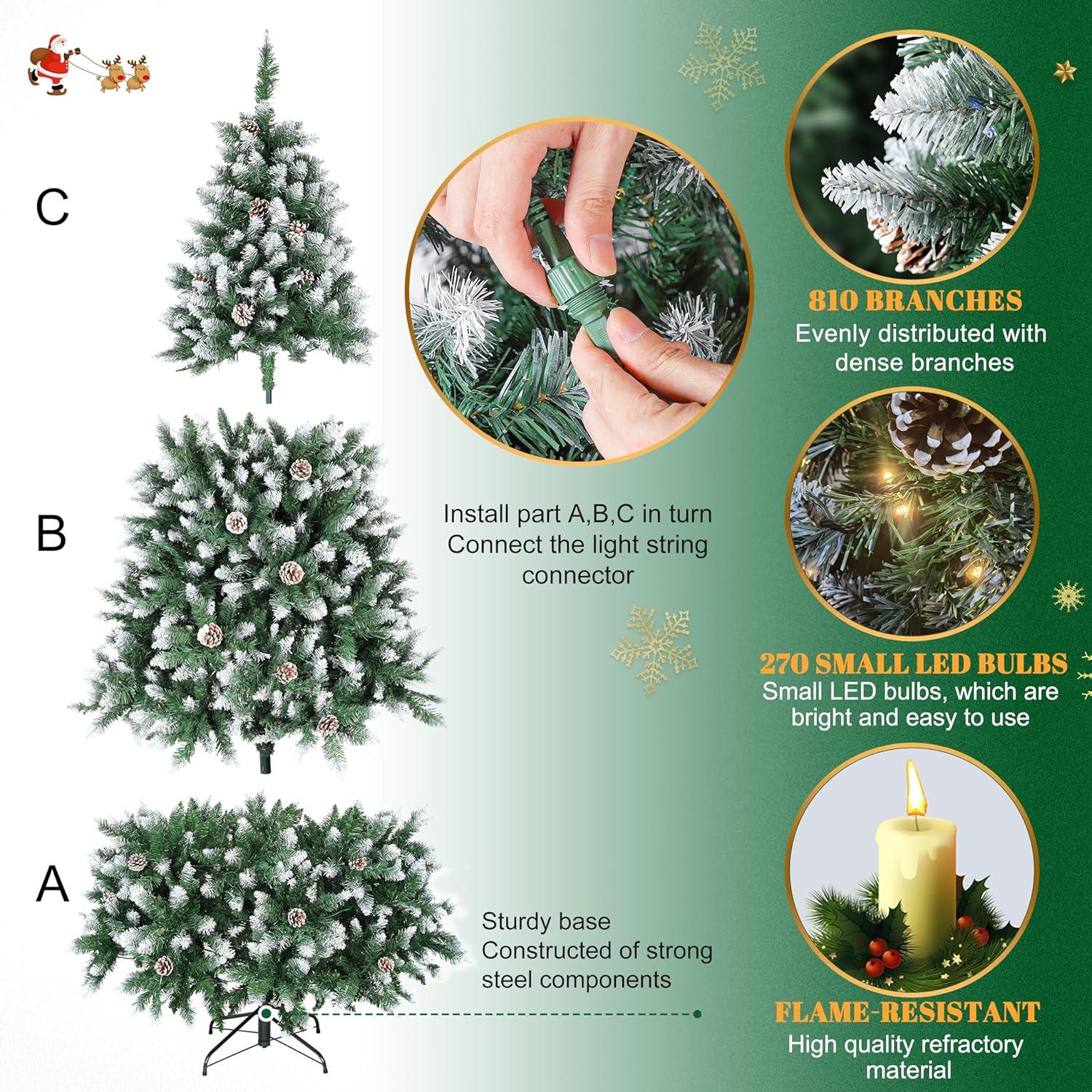 The Holiday Aisle® 6/7.5 FT Pre-Lit Artificial Christmas Tree with Warm White Lights