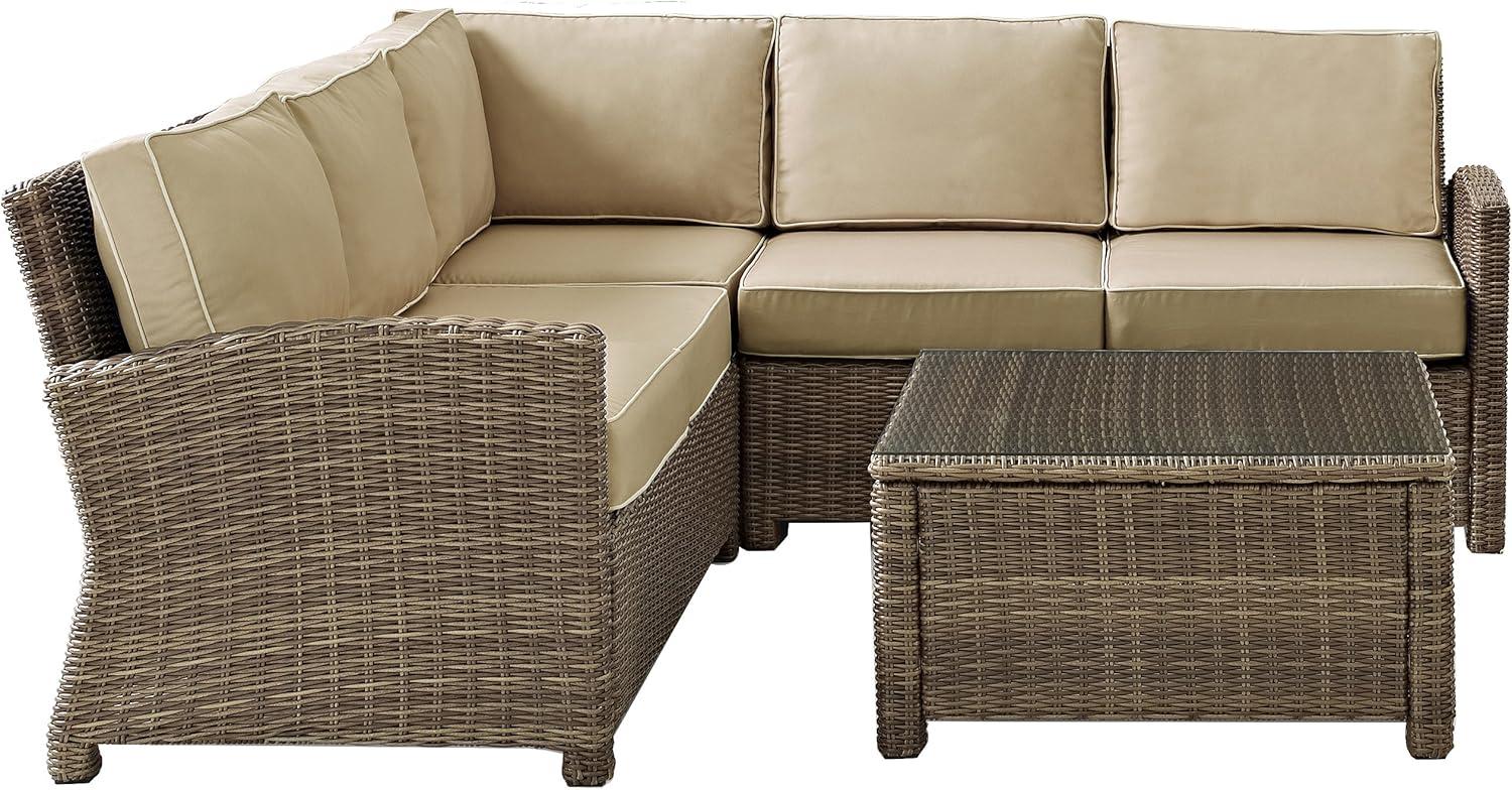 Crosley 4pc Bradenton Steel Outdoor Patio Sectional Sofa Furniture Set