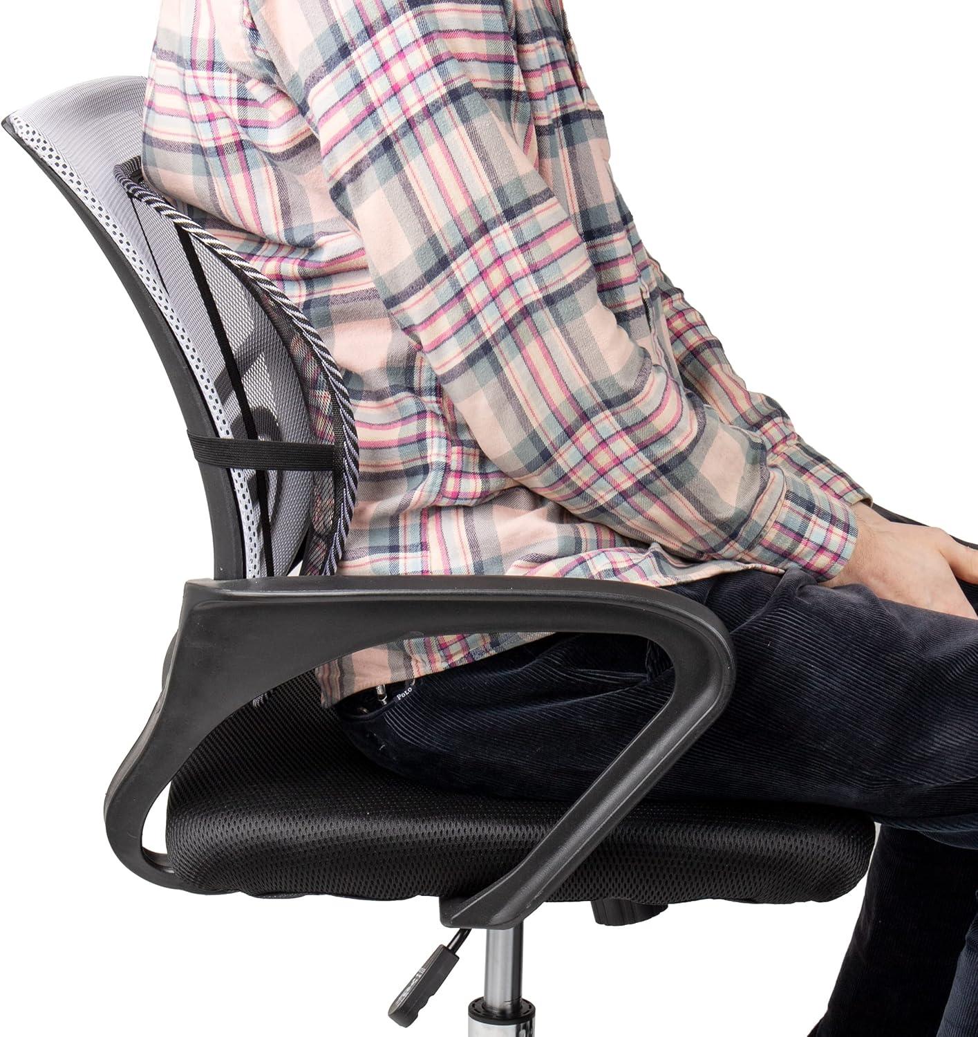 Mind Reader Mind Reader Ergonomic Lower Back Support, Office Chair Cushion Mesh, 15.5"L x 15"W x 5"H, 4 Pack (Set of 4)