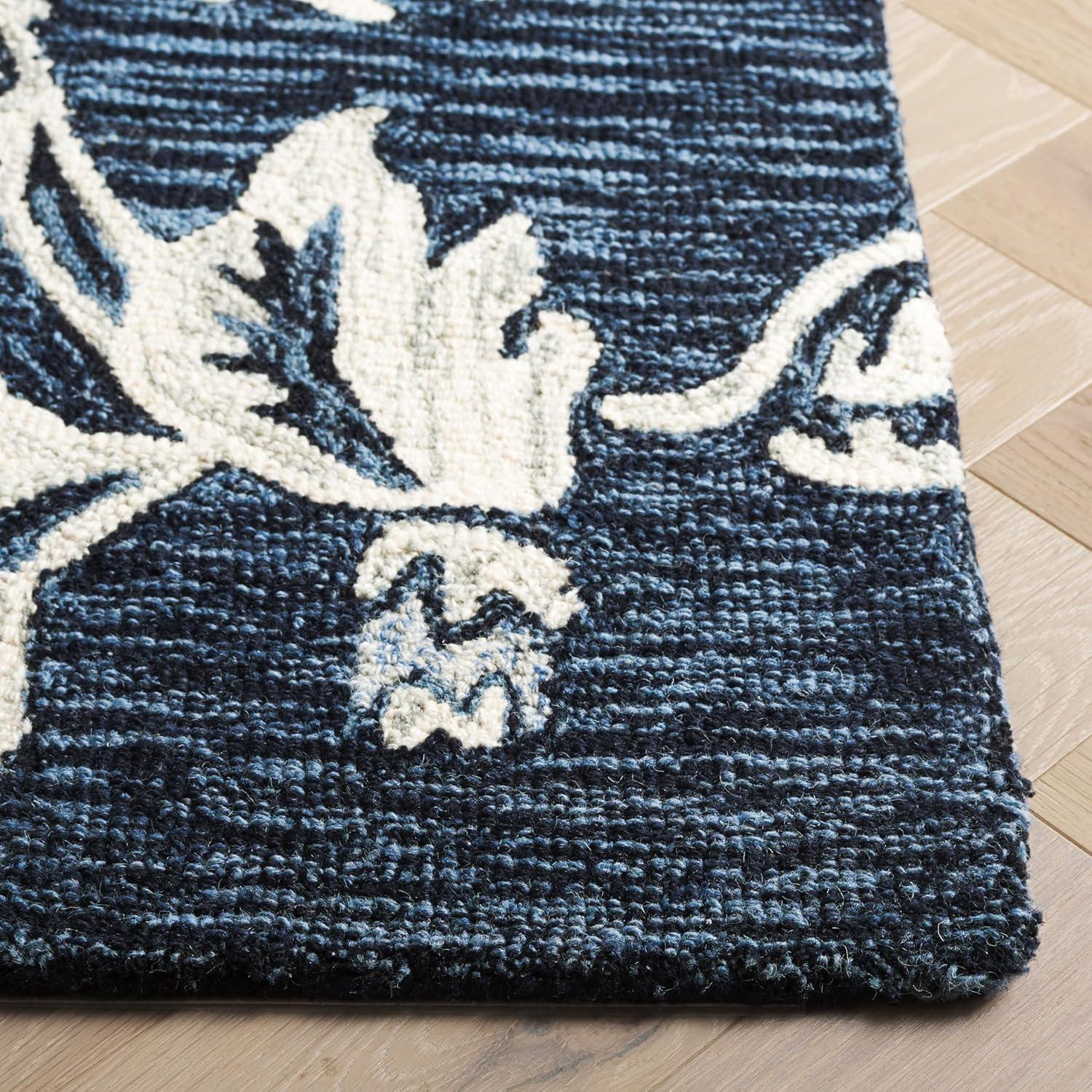 Jardin JAR602 Hand Tufted Runner Rug - Navy/Ivory - 2'3"x9' - Safavieh.