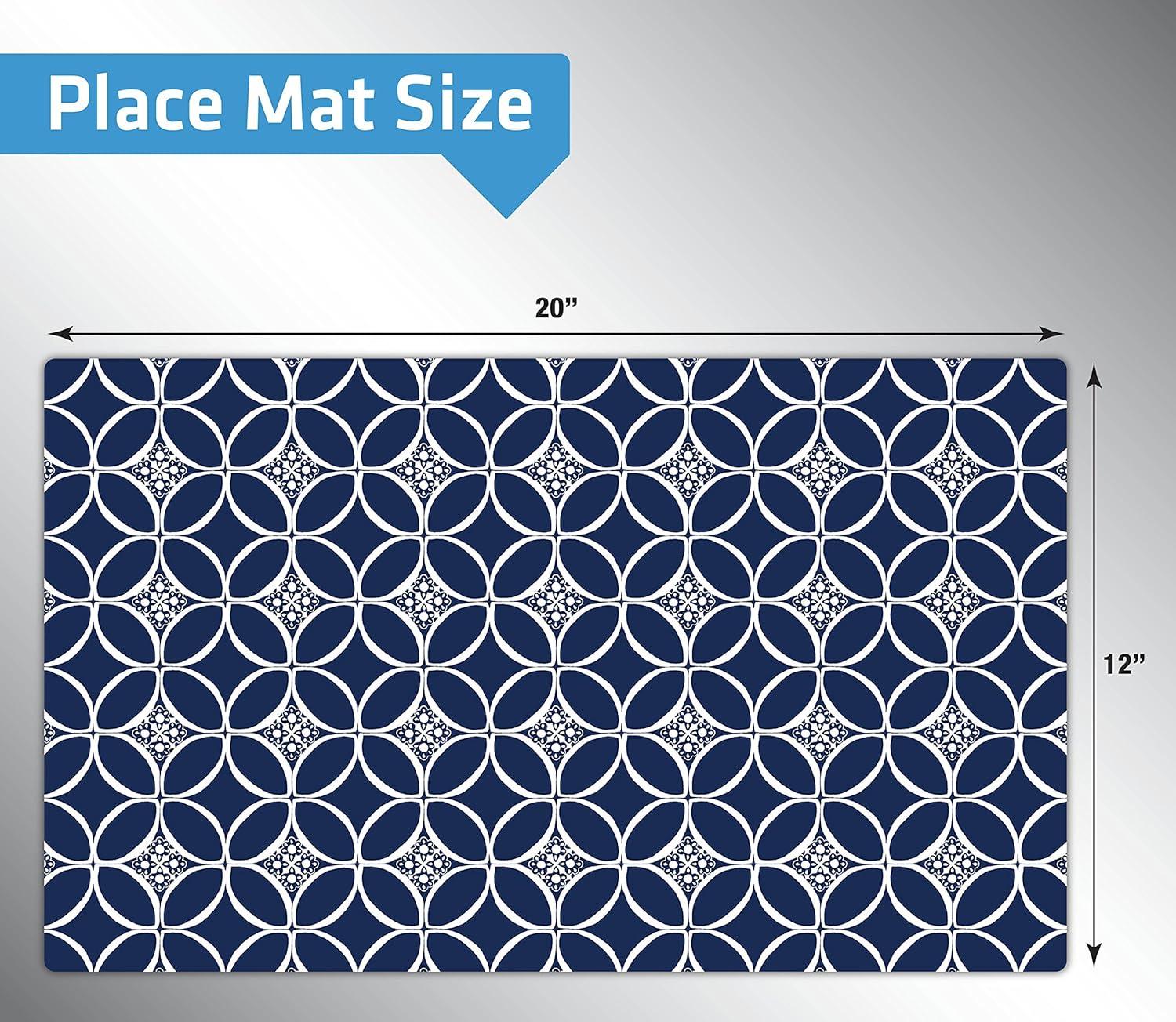 Pet Bowl Placemat, Feeding Mat For Dog & Cat - Thin, Absorbent, Waterproof, Machine Washable