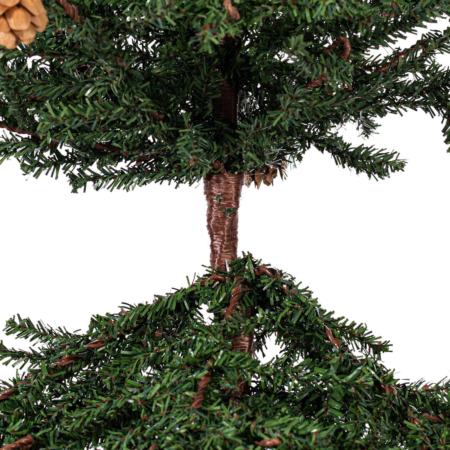 Vickerman 36" Caramel Pine Artificial Christmas Tree Unlit, Seasonal Indoor Home Decor with Decorative Burlap Base