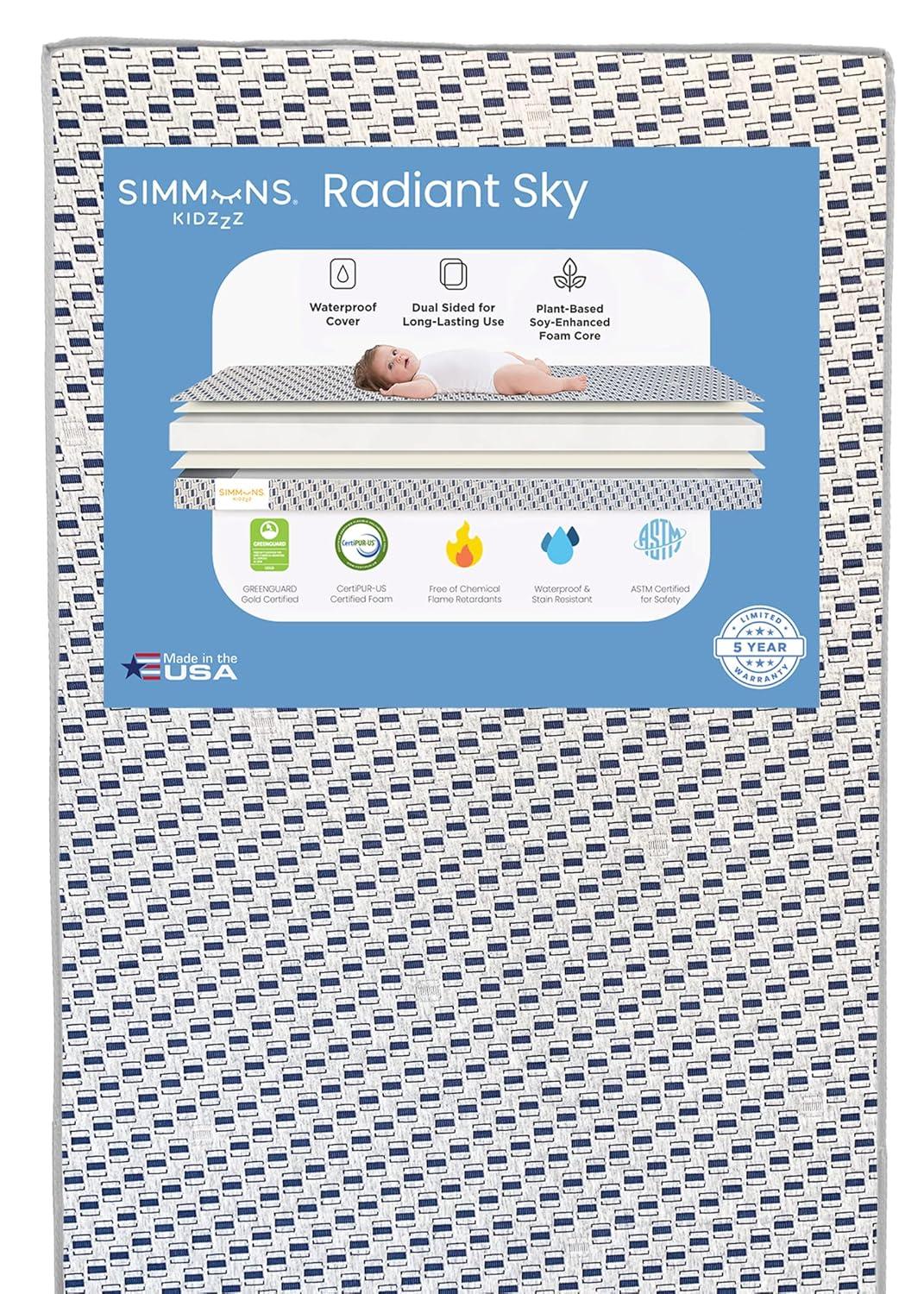 Simmons Kids' Dual Sided Baby Crib Mattress and Toddler Mattress - Radiant Sky