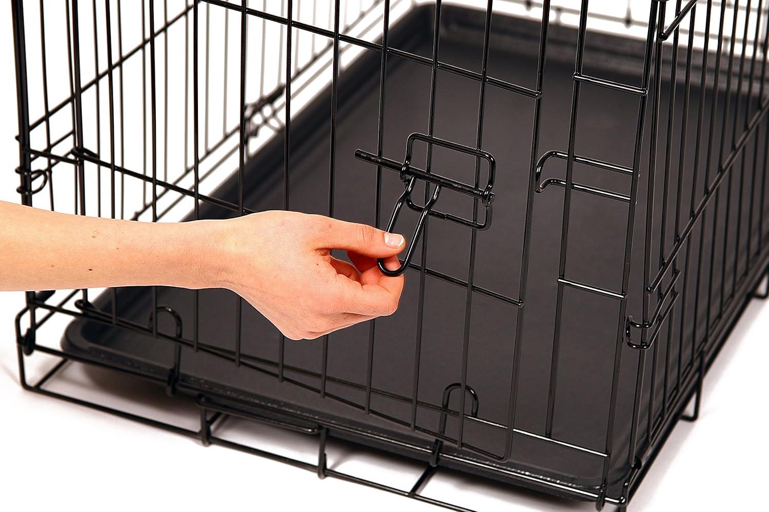 Carlson Pet Products Secure and Foldable Single Door Metal Dog Crate, Small, Black, 24” L x 18” W x 20.5” H