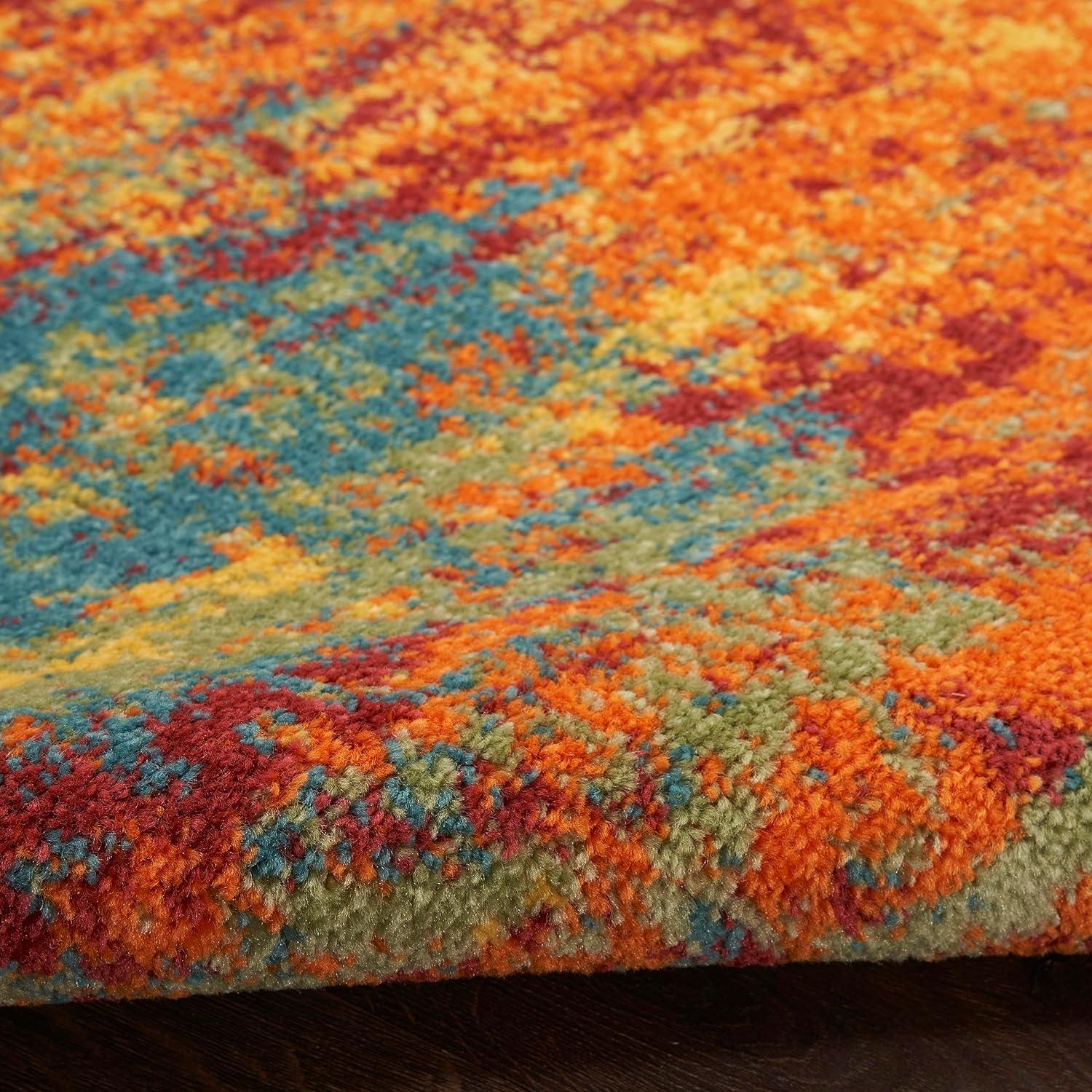 Nourison Essentials Abstract Indoor Outdoor Rug Flame 4' x 6'