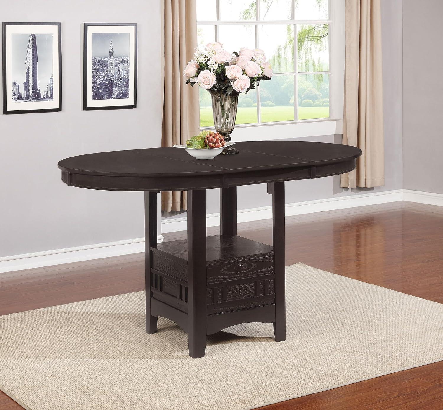 Coaster Lavon Transitional Wood Oval Counter Height Table Espresso