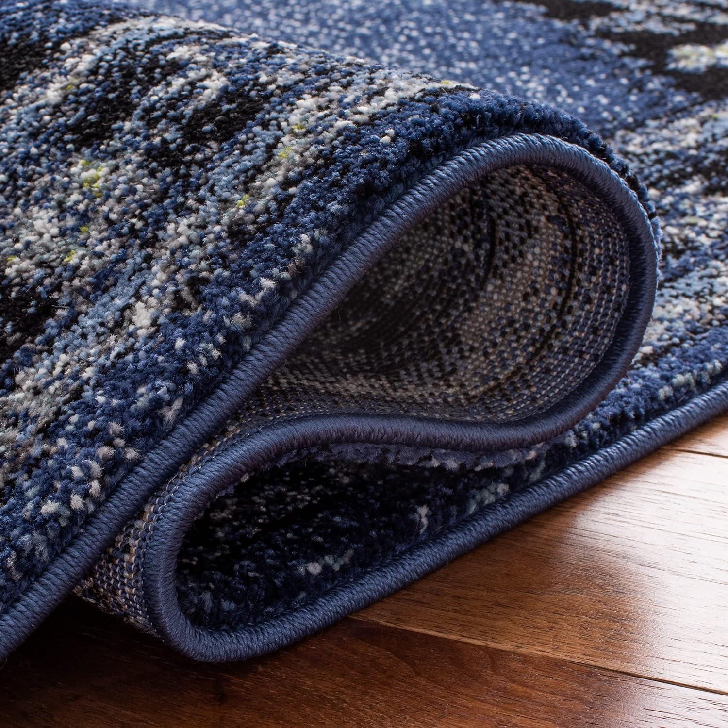 Vintage Hamadan VTH251 Power Loomed Area Rug - Blue/Black - 5'3"x7'6" - Safavieh.