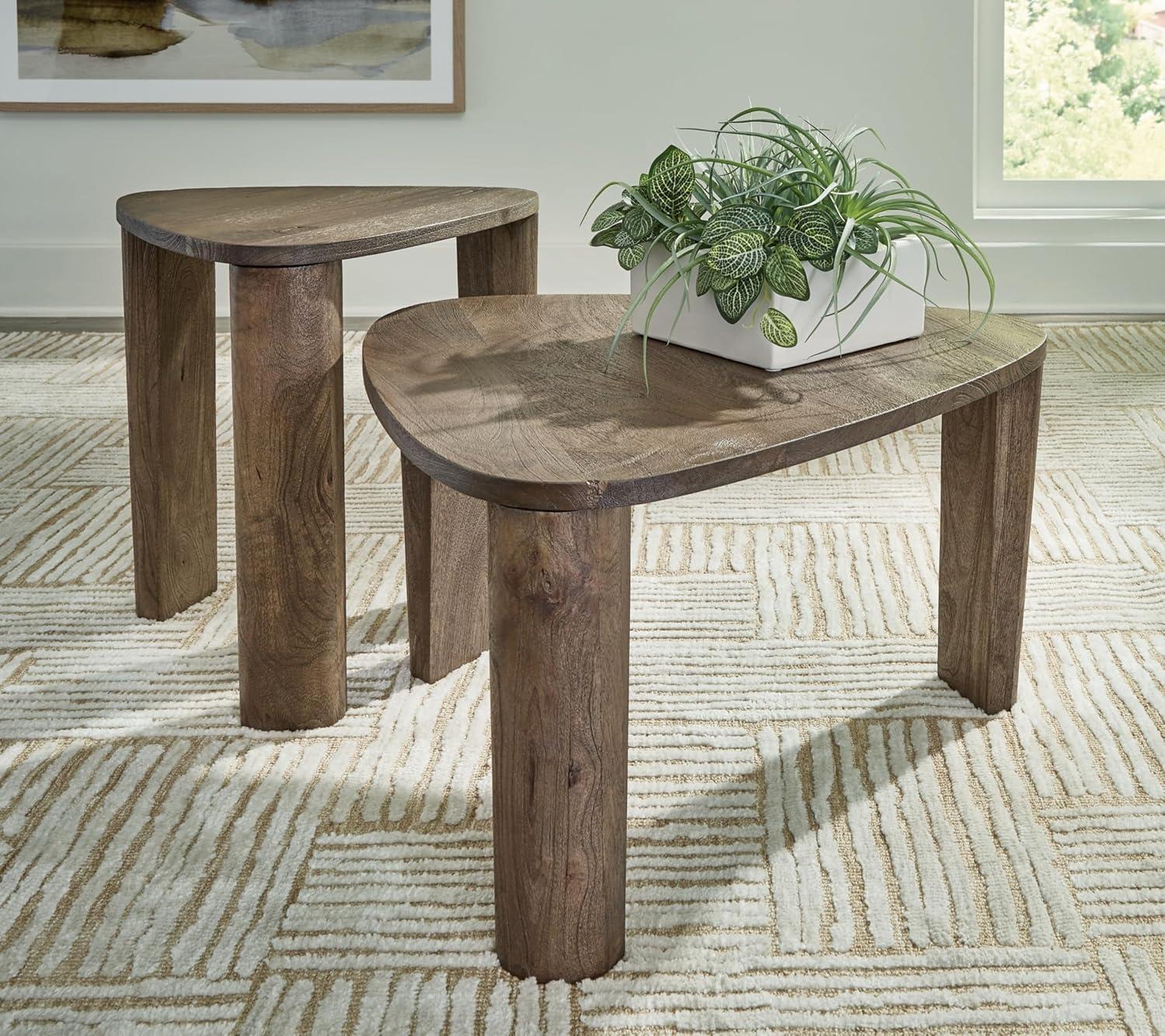 Signature Design by Ashley Reidport Accent Coffee Table (Set of 2), Grayish Brown