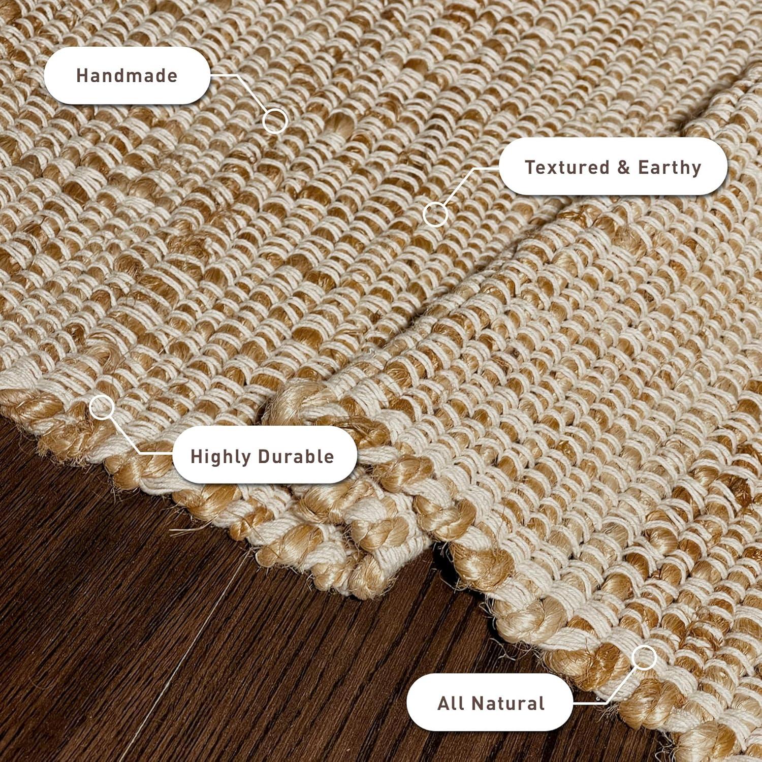 4'x6' Pata Hand Woven Chunky Jute Area Rug, Light Ivory - JONATHAN Y