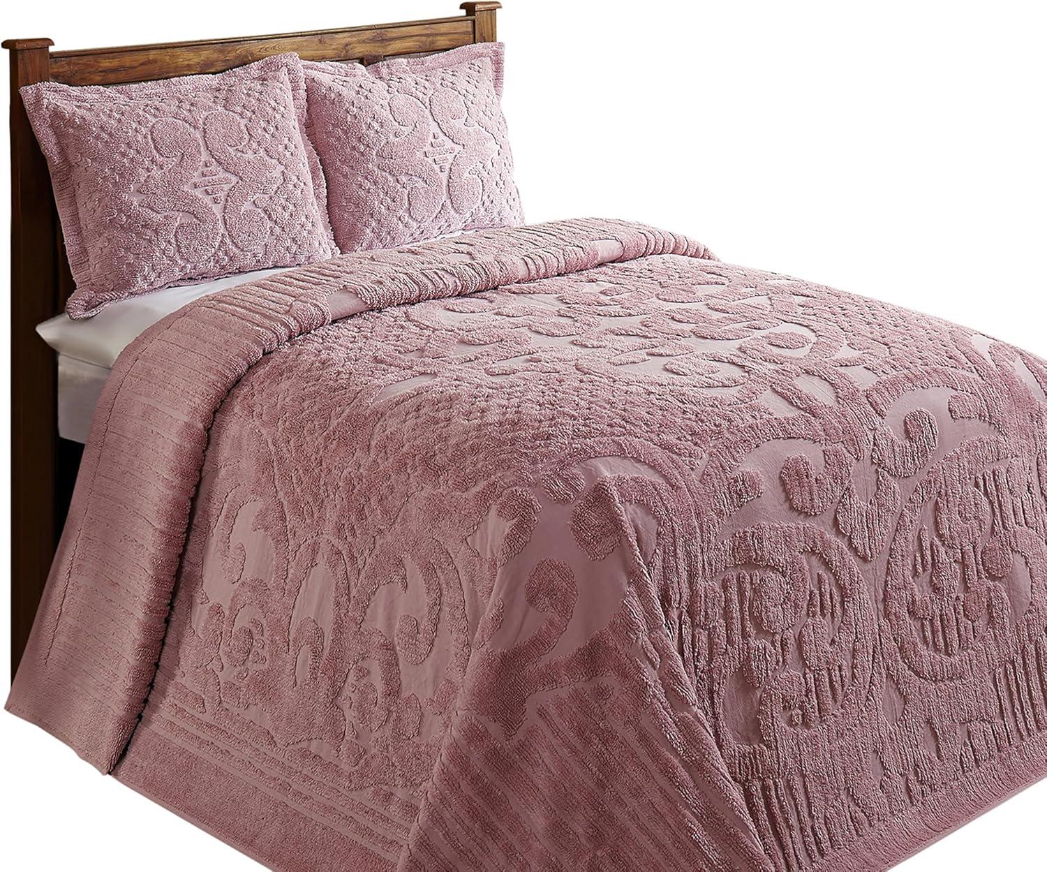 Ashton 100% Cotton Traditional Tufted Medallion Pattern Coverlet/Bedspread
