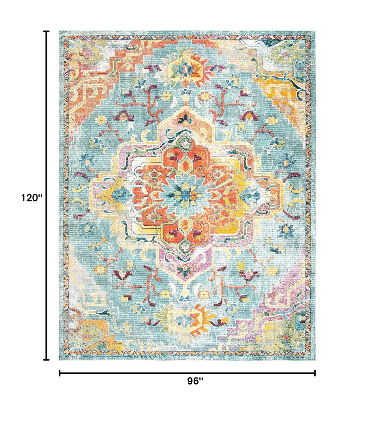 Crystal CRS501 Loomed Indoor Area Rug - Teal/Orange - 8'x10' - Safavieh