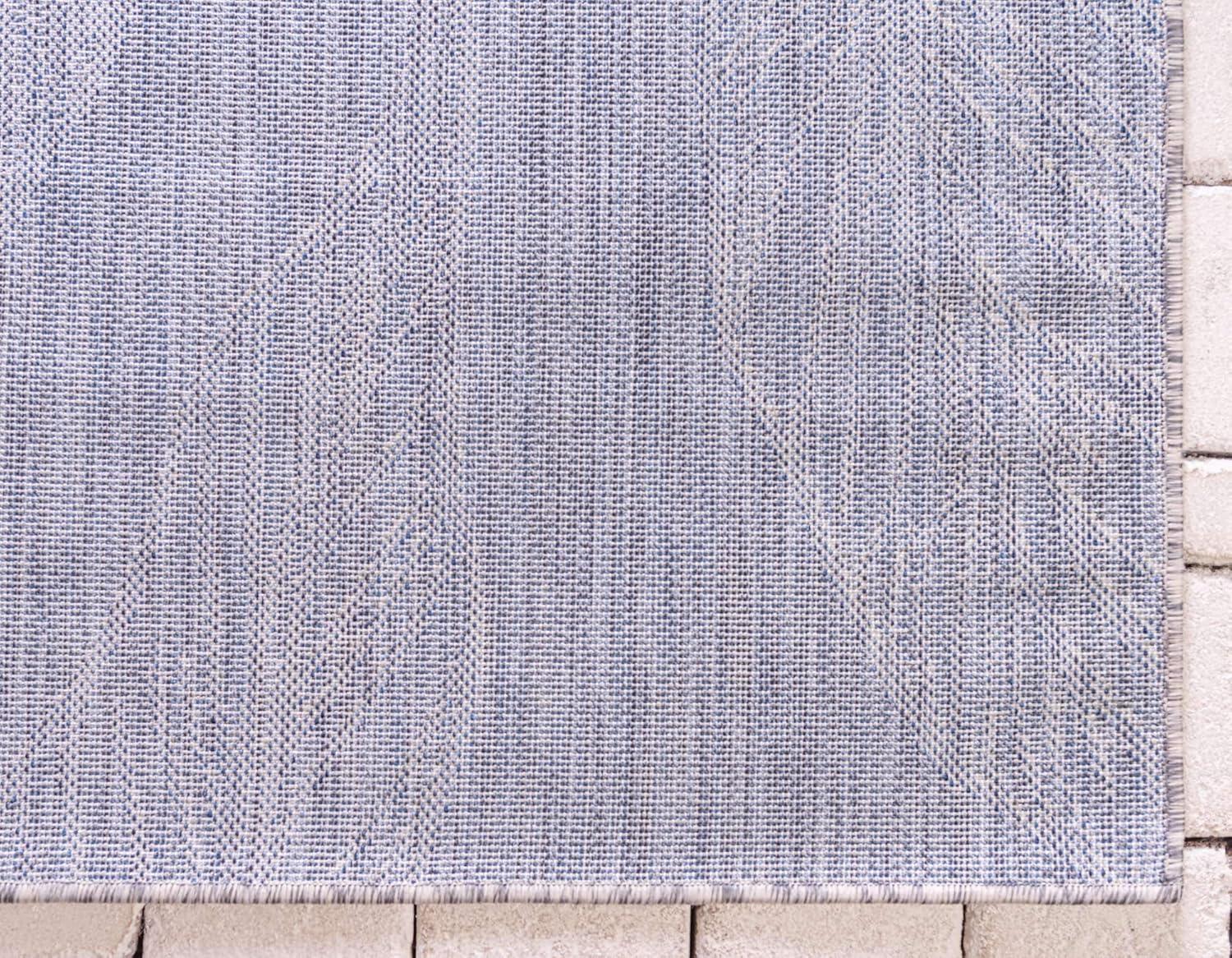 Unique Loom 4' 1 x 6' 1 Rectangle Indoor/Outdoor Botanical Light Gray Area Rug