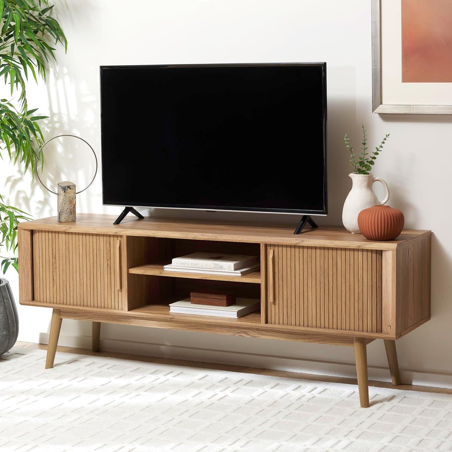 Aphra 2 Door 2 Shelf Media Stand - MED9624 - Oak - Safavieh