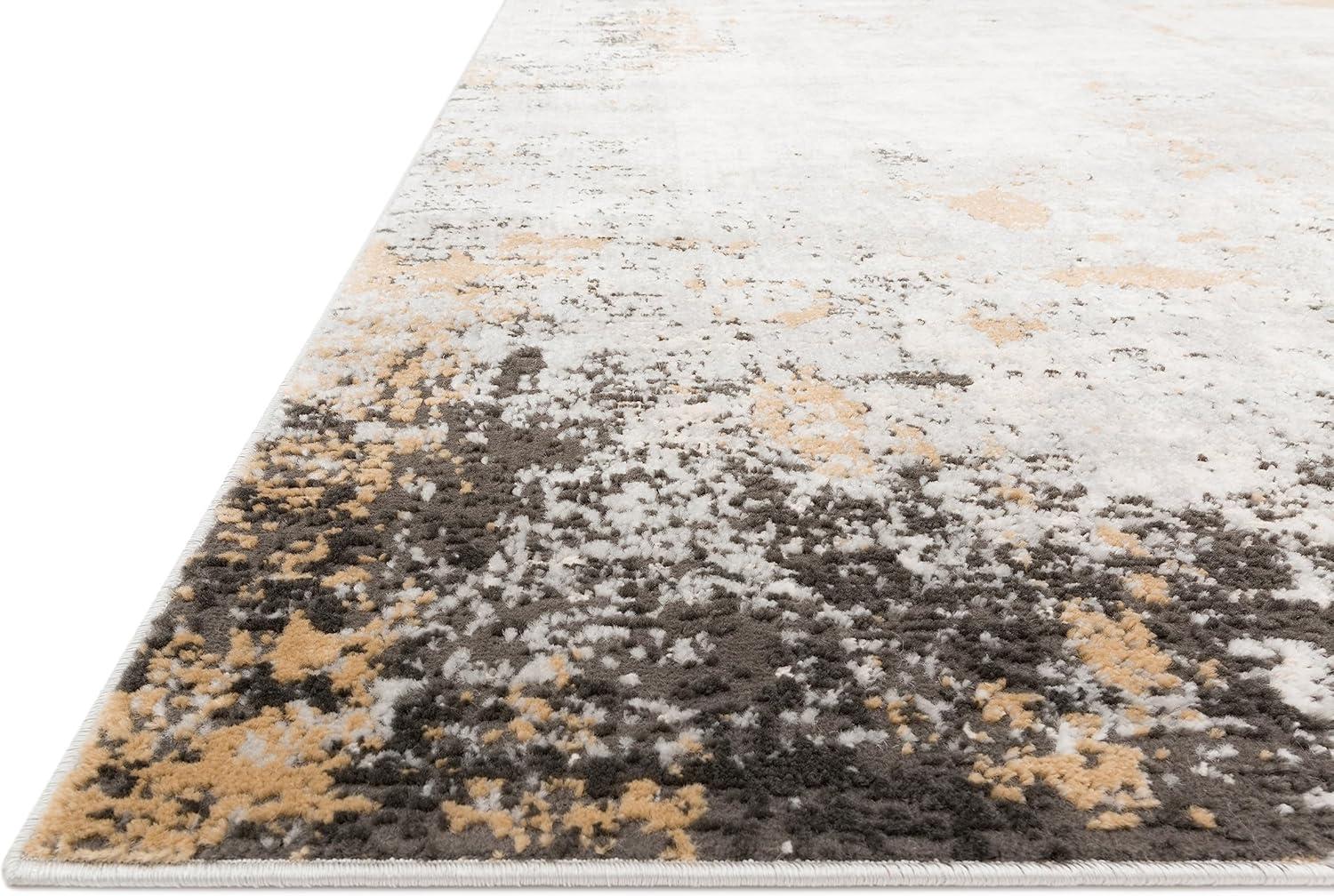 Elysian Abstract Granite & Gold Synthetic 9'9" x 13'6" Area Rug