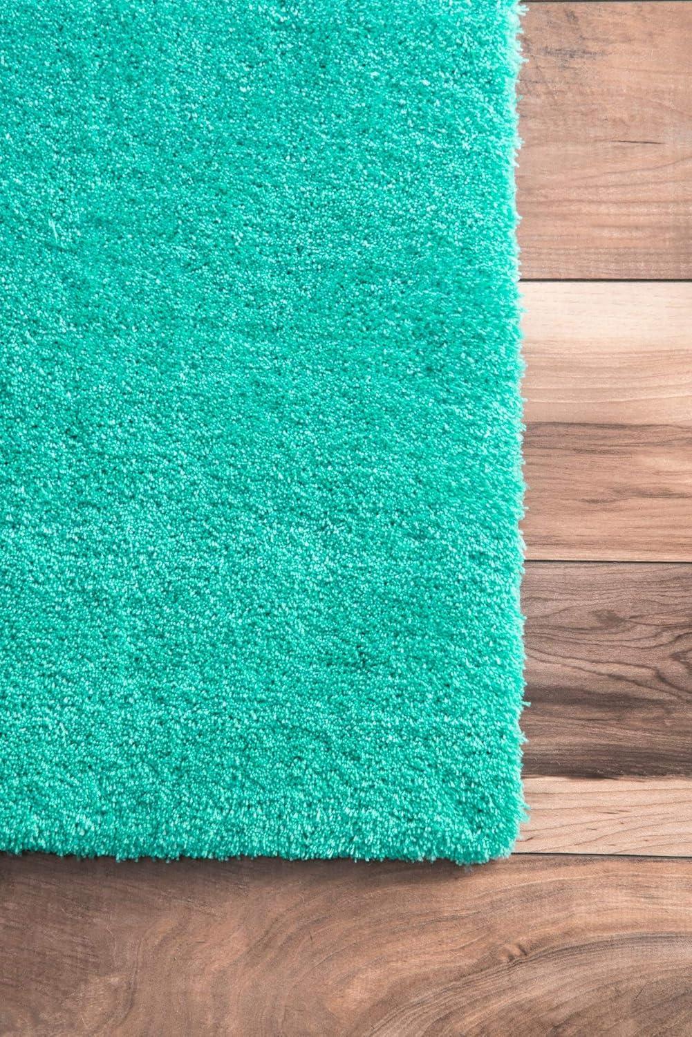 Nuloom Handmade Ombre Shag Shags Runner Indoor Area Rug - Turquoise 2' 6" x 8'