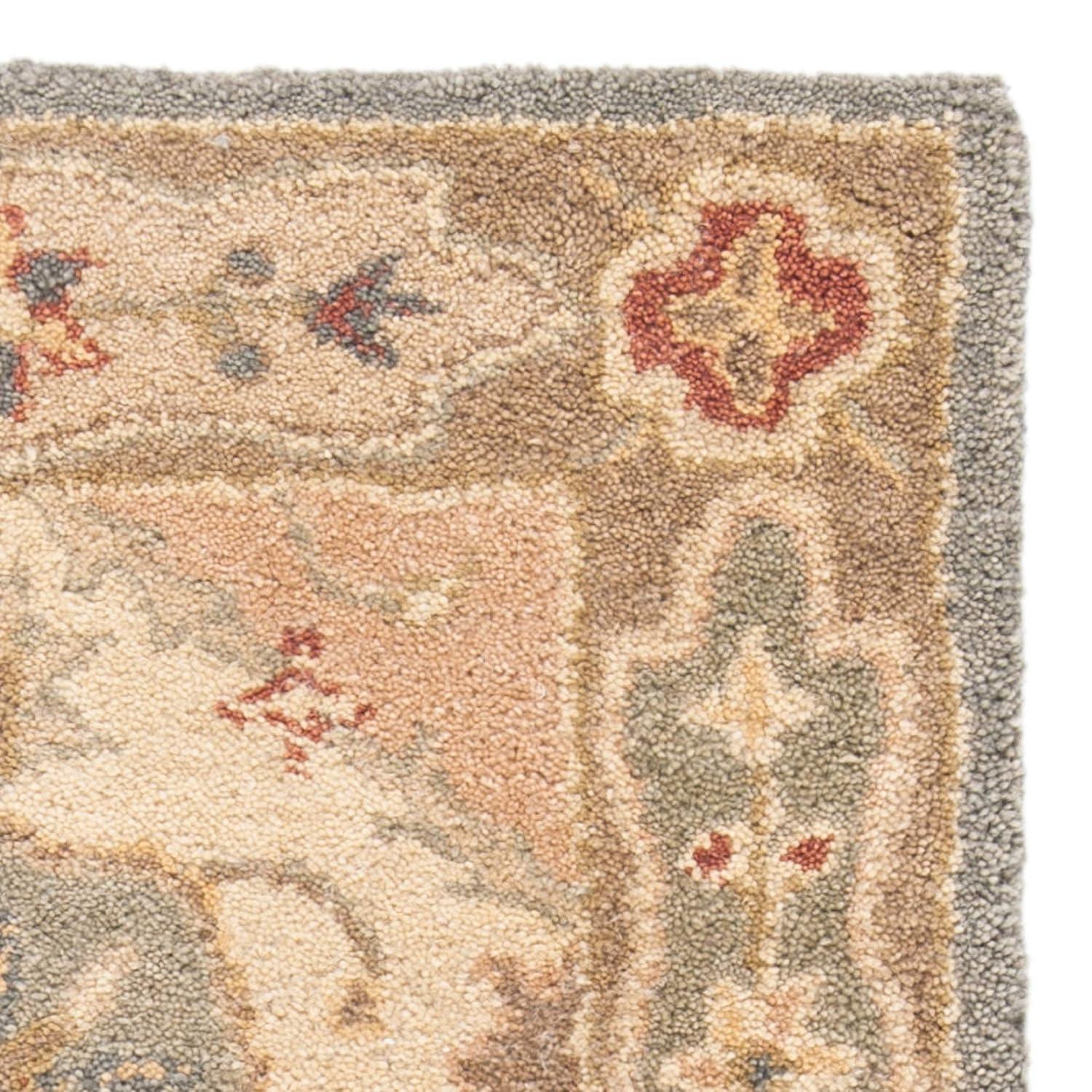 SAFAVIEH Antiquity Augustin Transitional Bordered Wool Area Rug, Multi/Beige, 4' x 6'
