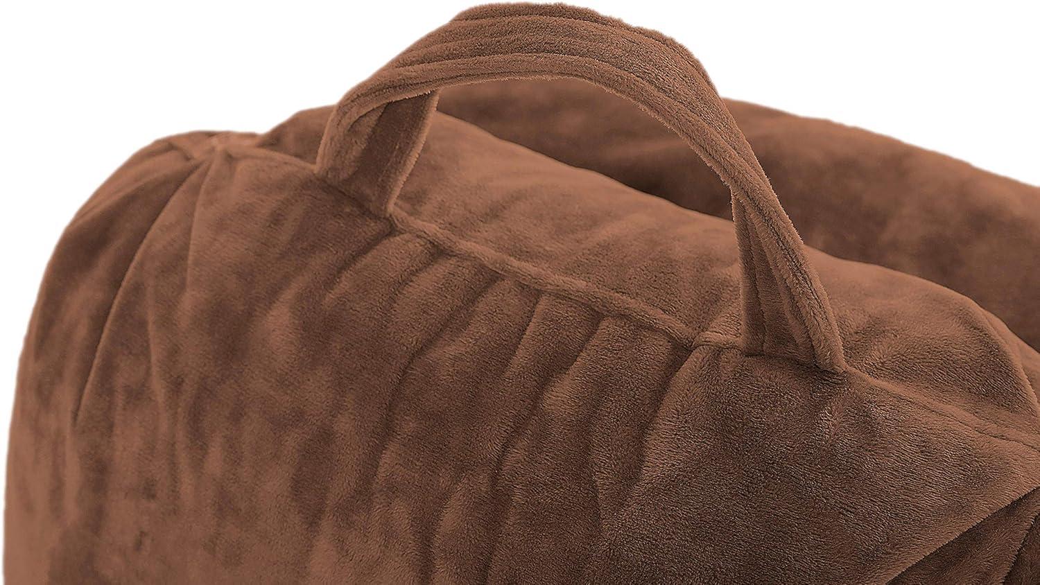 Husband Pillow Medium Chocolate Brown, Backrest - Detach Neck Roll, Removable Cover