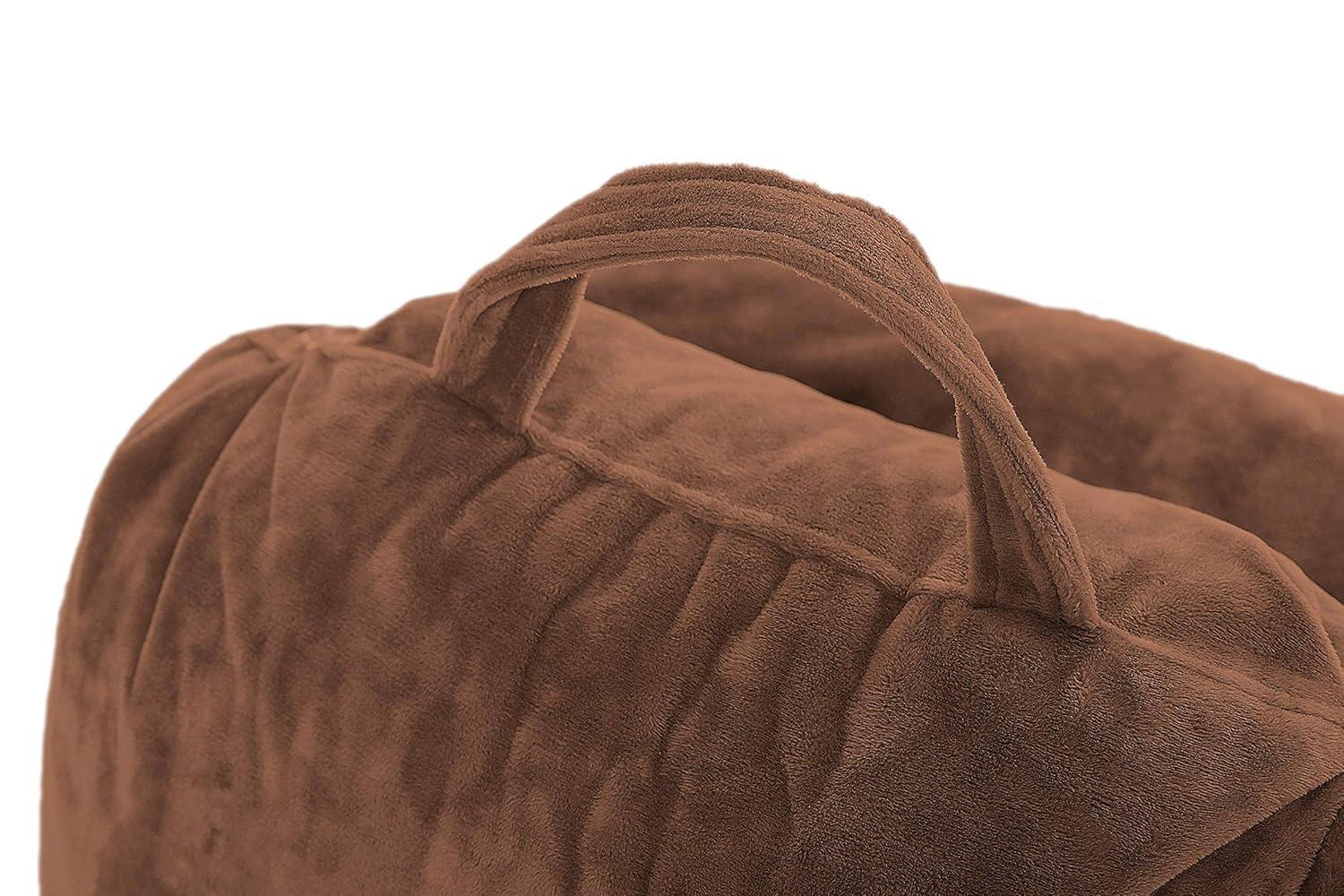 Husband Pillow Medium Chocolate Brown, Backrest - Detach Neck Roll, Removable Cover
