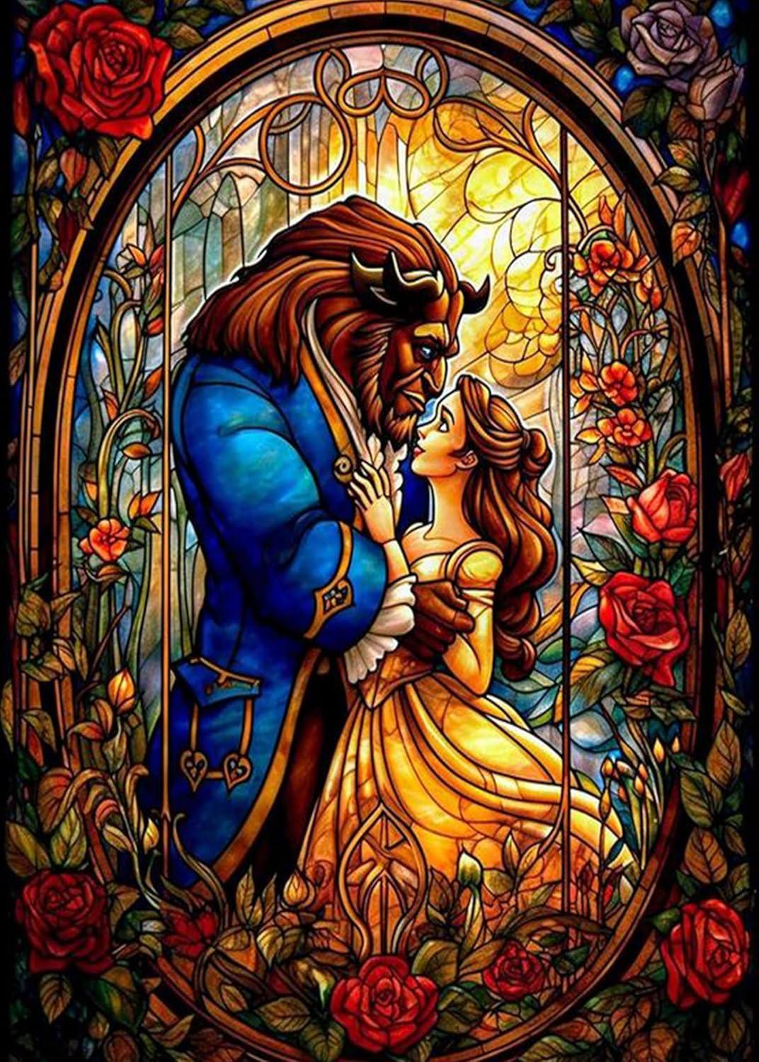 Beauty and the Beast 5D Diamond Painting Kit, 12x16 Inch