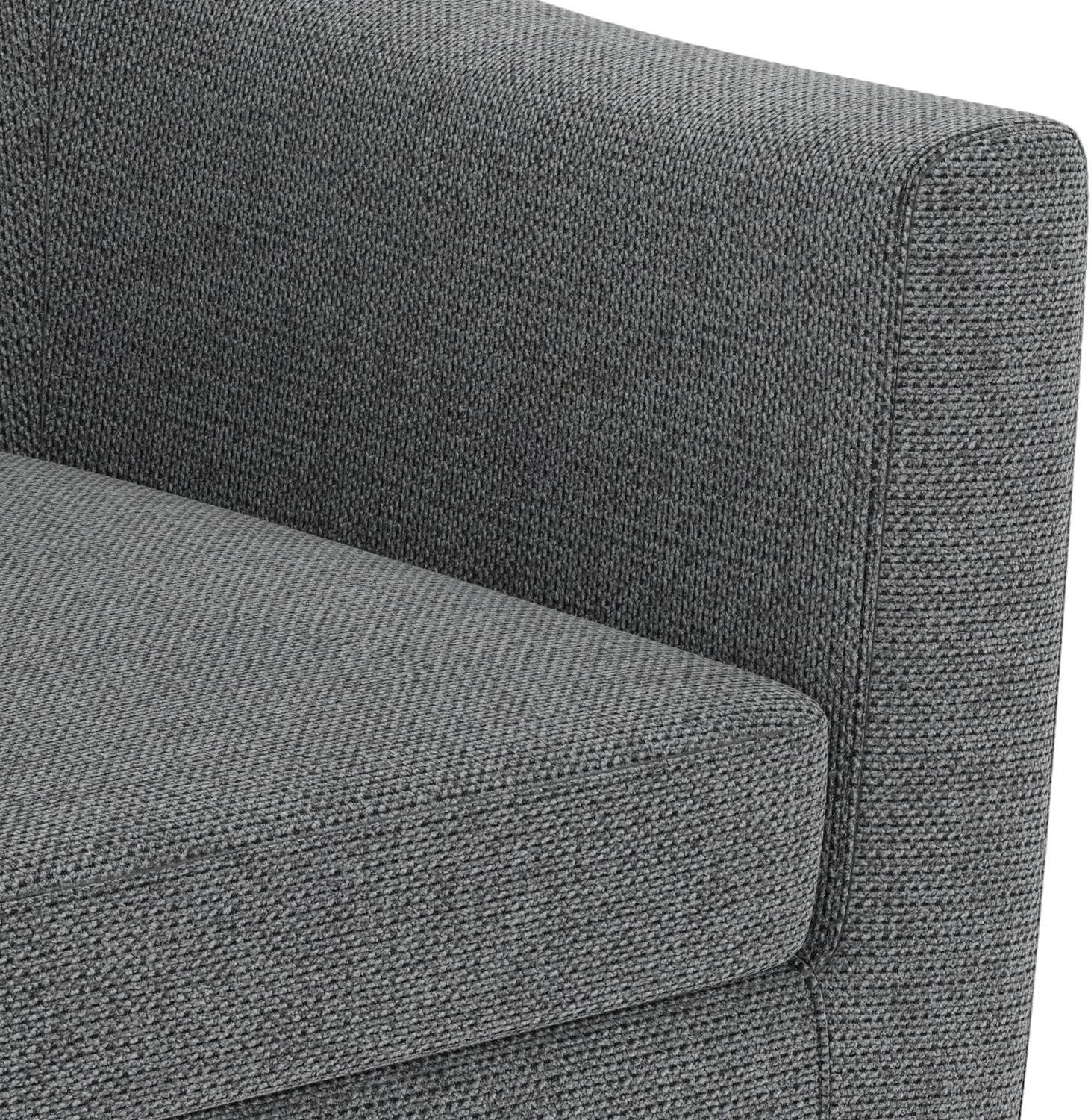 Transitional Shadow Grey Curved Accent Chair with Deep Seating