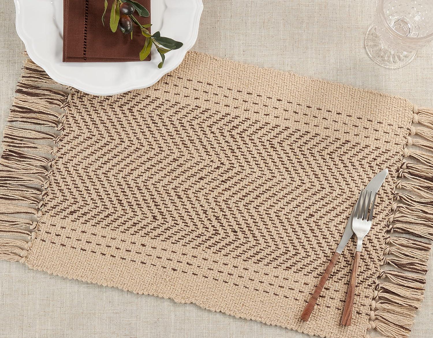 Saro Lifestyle Table Mats With Kantha Stitch Design (Set of 4)