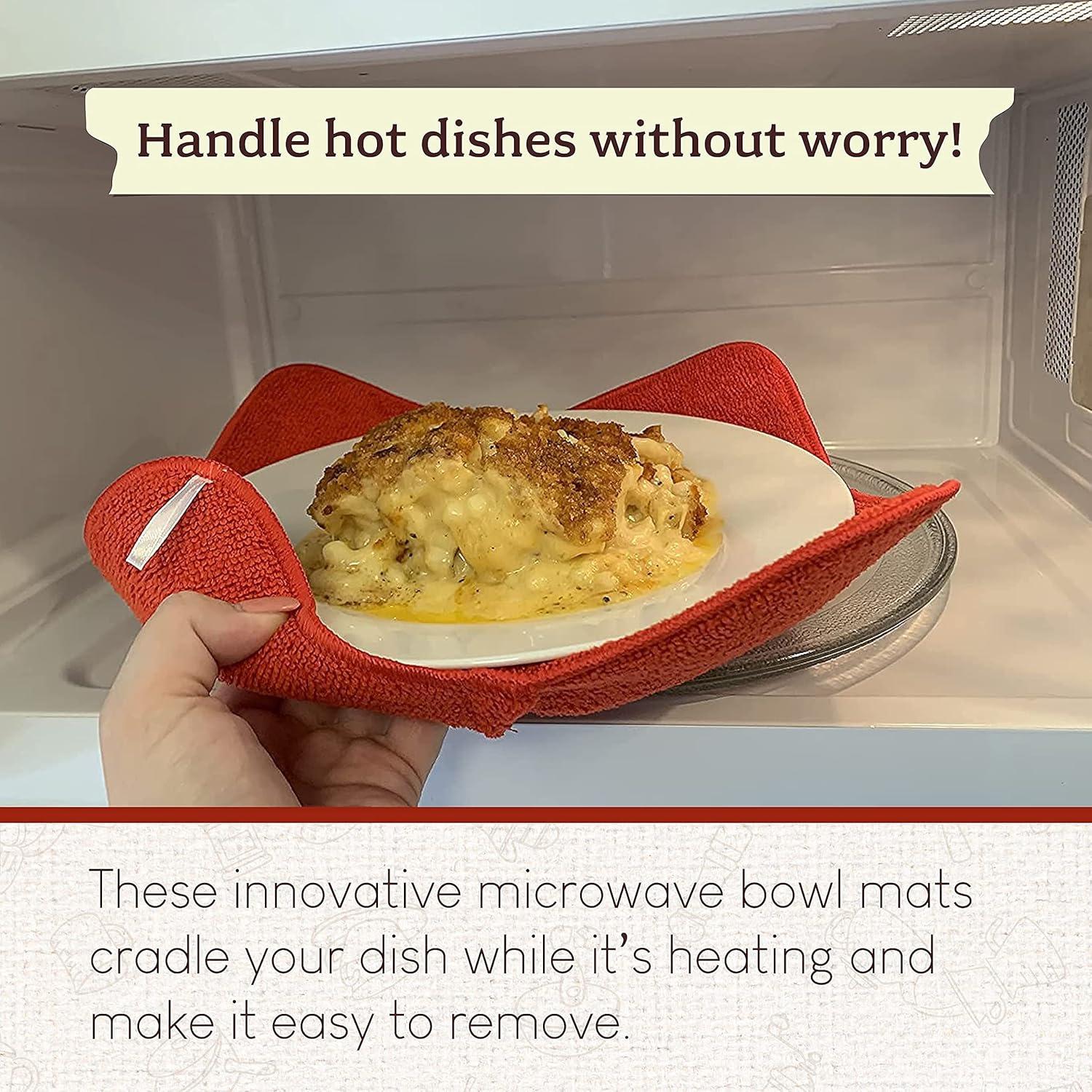 Cloth Microwave Bowl Huggers for Holding Hot Dishes - Set of 2