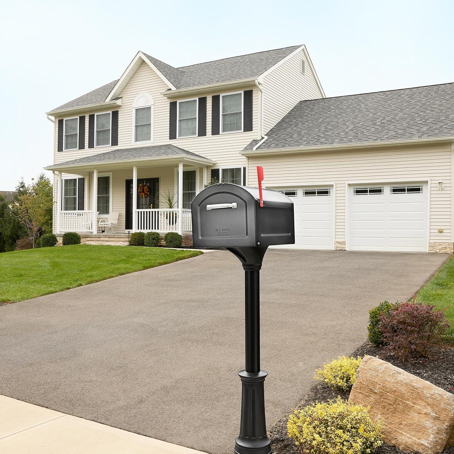 Architectural Mailboxes Centennial Post Mount Galvanized Steel Post Mount Pewter Mailbox