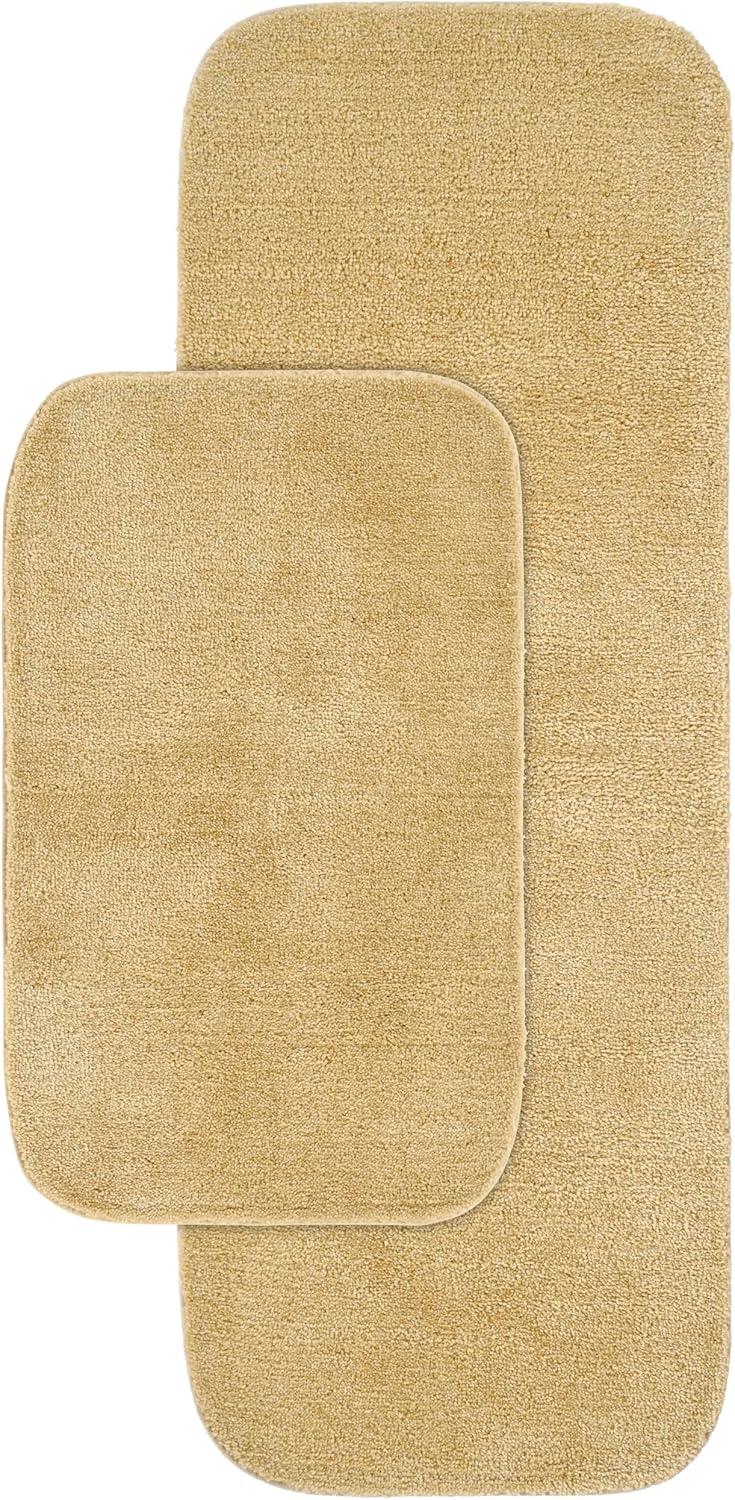 2pc Traditional Nylon Washable Bathroom Rug Set Linen - Garland Rug: Machine Made, Tufted, Latex Backing