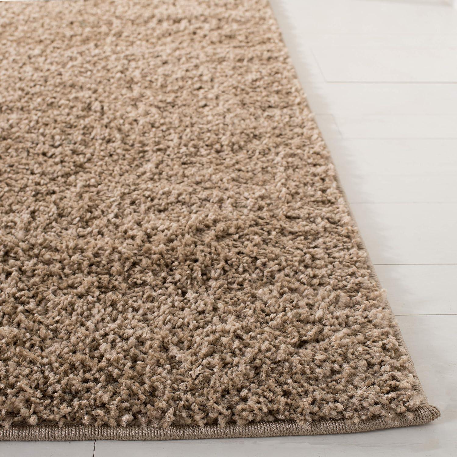 SAFAVIEH Harvey Solid Plush Shag Area Rug, Taupe, 3' x 5'