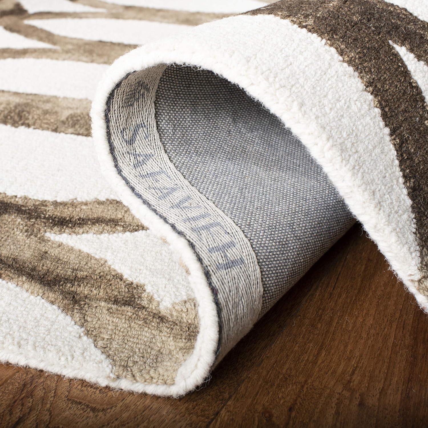 Dip Dye DDY675 Hand Tufted Area Rug - Ivory/Chocolate - 8'x10' - Safavieh.