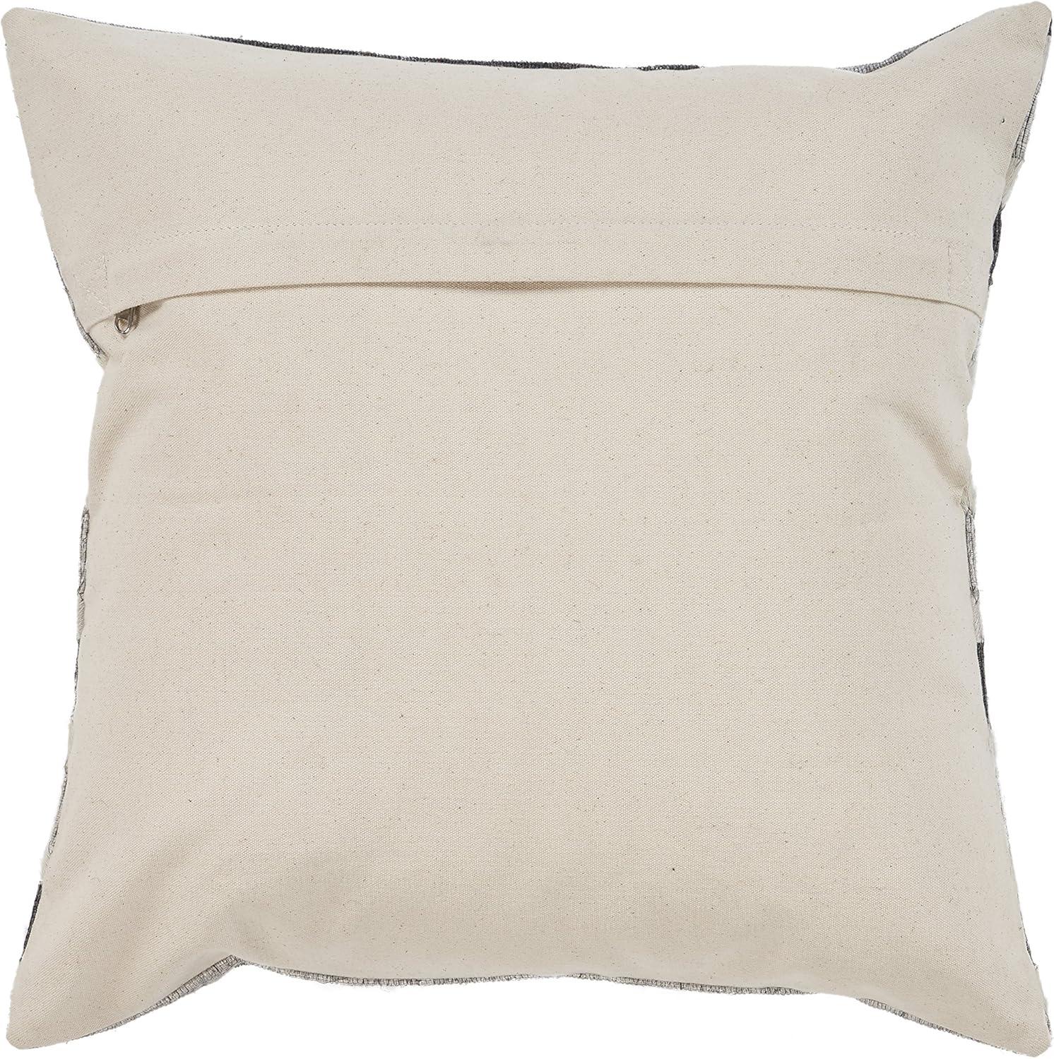 Ox Bay Contrast Faux Leather Hide Throw Pillow, Charcoal / Beige, 20" x 20", Count per Pack 1