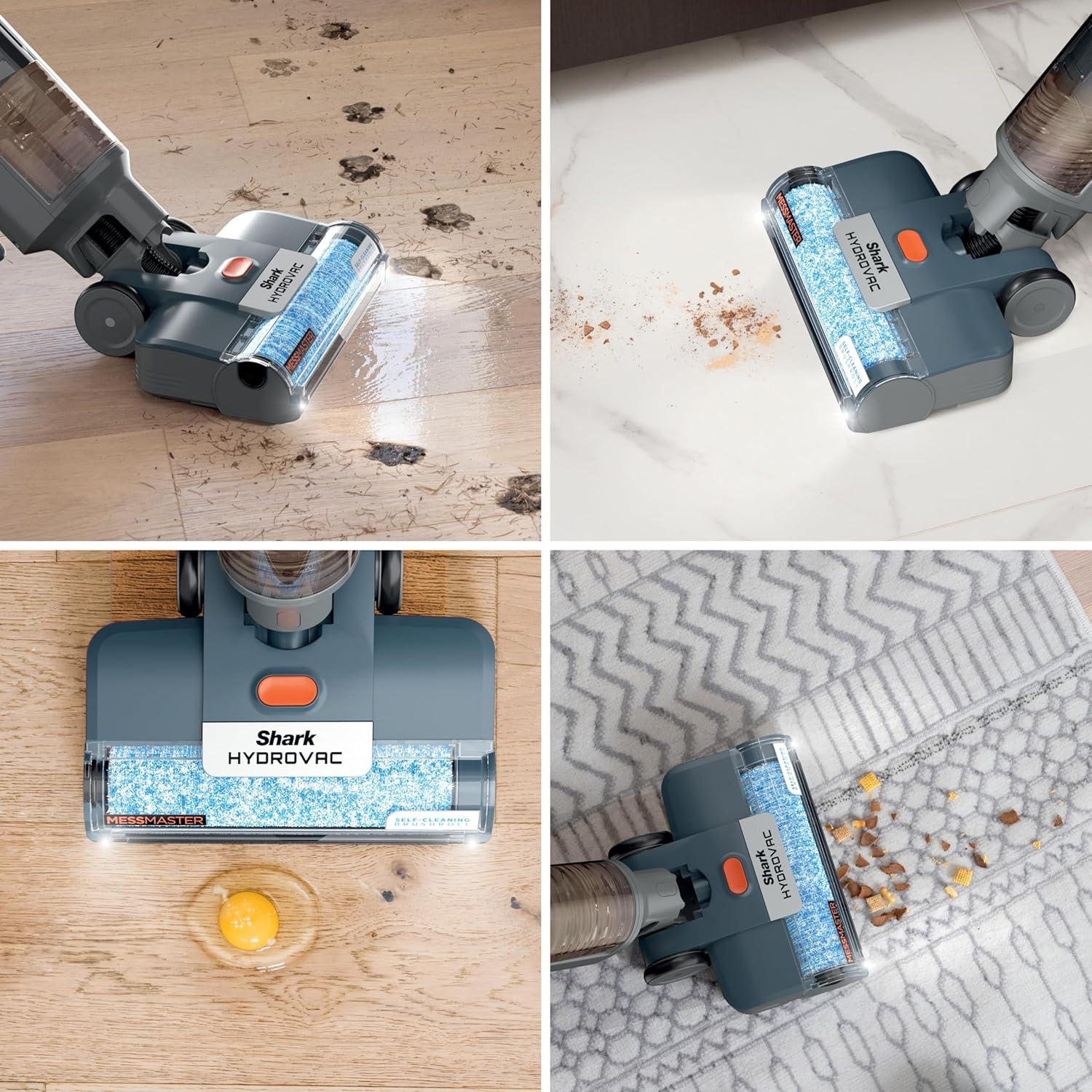 Shark HydroVac MessMaster Wet Dry Corded Vacuum Cleaner, 3-in-1 Multi-Surface Vacuum Mop & Self-Cleaning System, Lightweight, Powerful Suction, for Hard Floors & Area Rugs, Navy