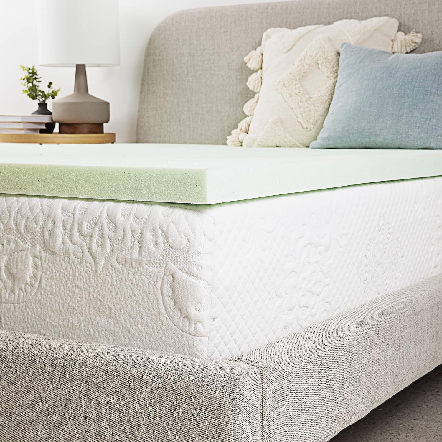 Full Size Green Gel Memory Foam Mattress Topper