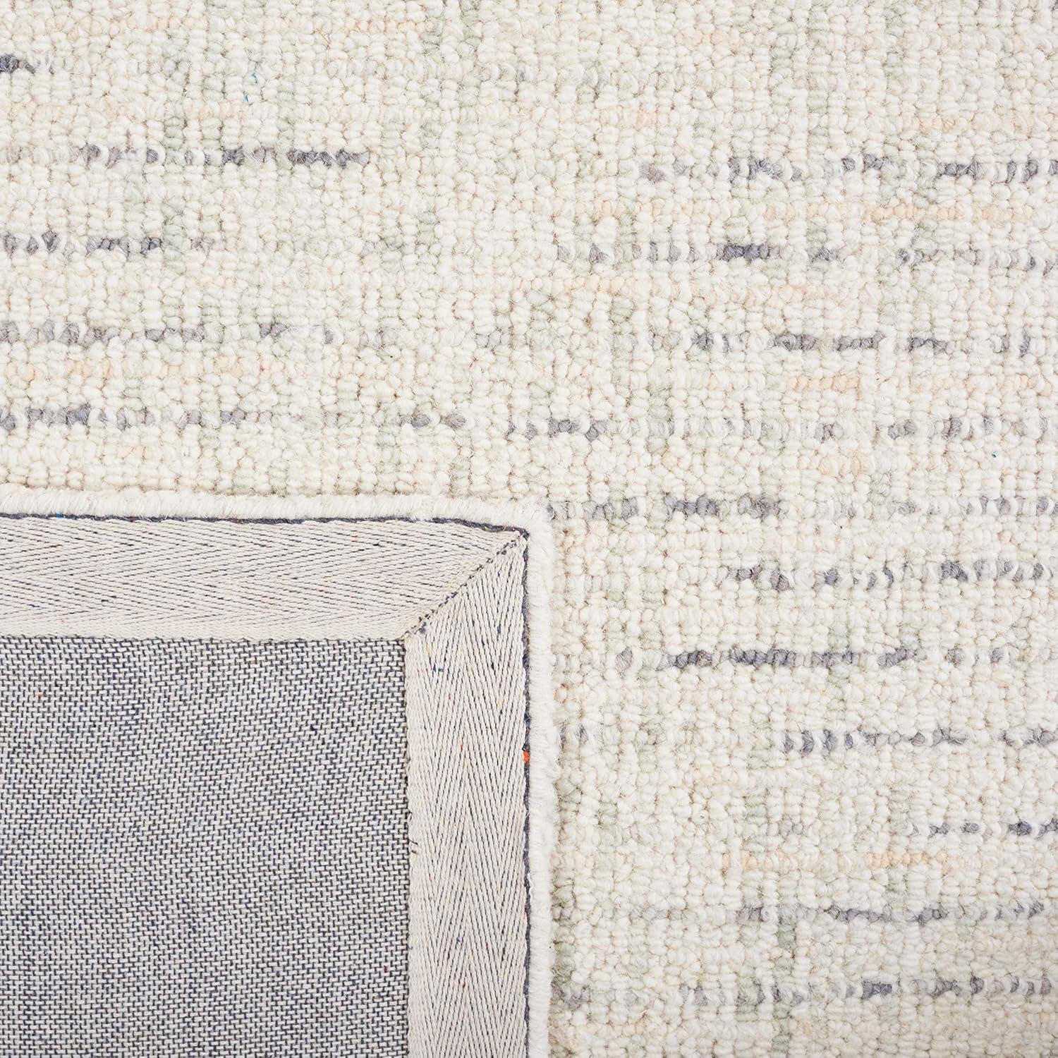 Abstract ABT468 Handmade Indoor Area Rug - Ivory/Light Gray - 8'x8' - Safavieh