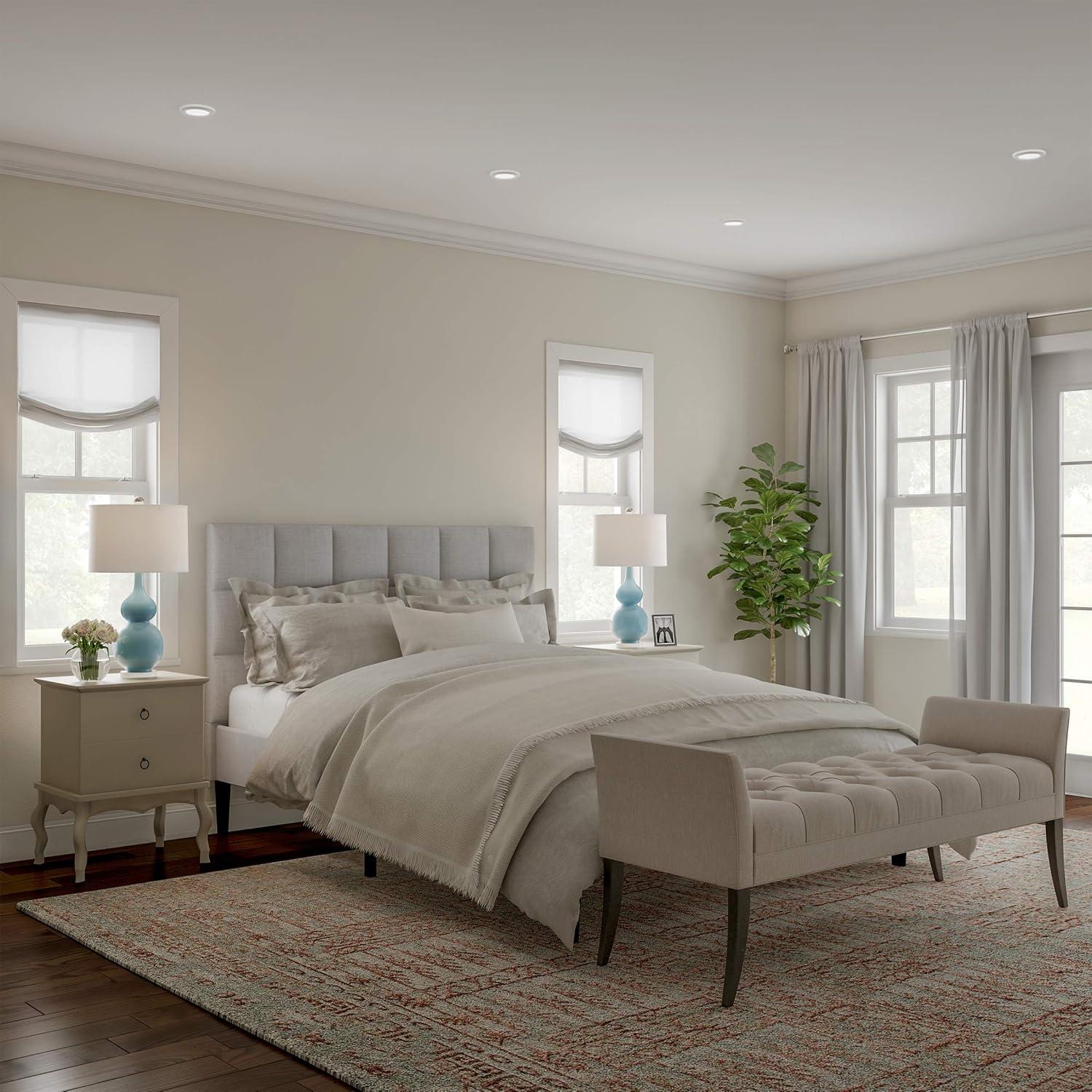 Lavish Home Set of 2 Ceramic Table Lamps - Double Gourd Vintage Style Lights for Bedroom, Living Room, or Office with Efficient LED Bulbs, Blue